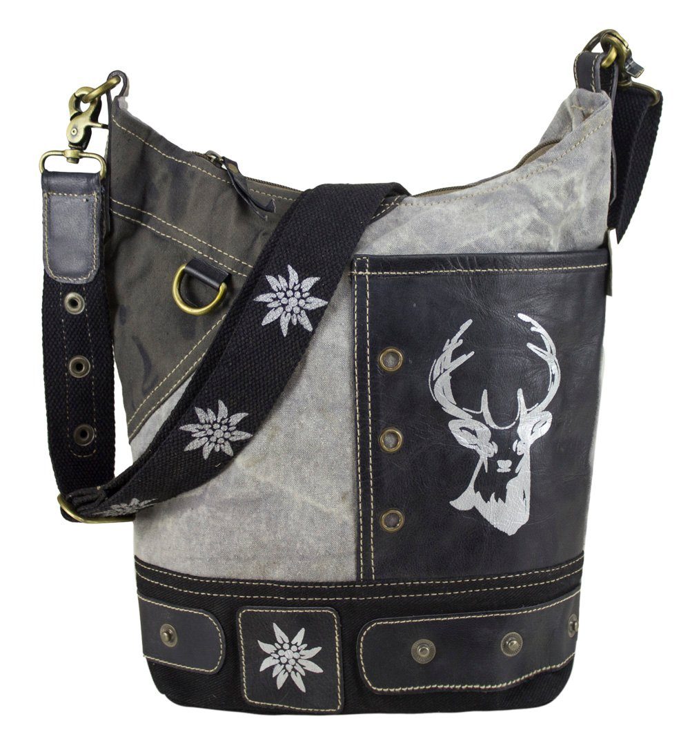Domelo Trachtentasche Trachtentasche Oktoberfest Tasche Dirndltasche mit Hirsch Aufdruck, Aus recycelten Materialien
