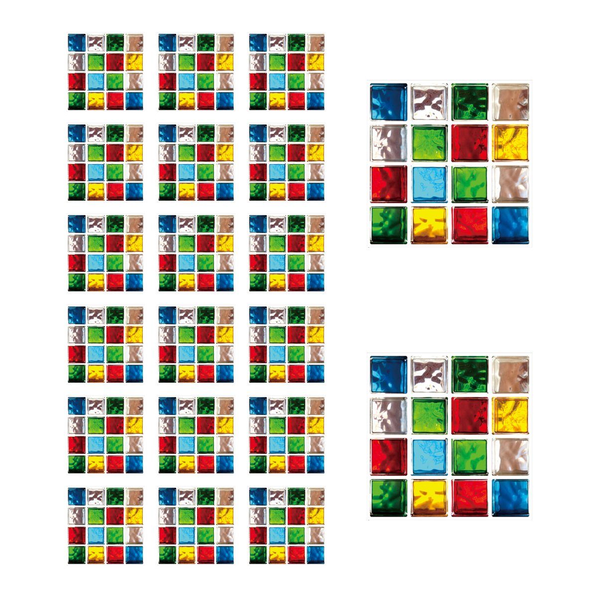 Jormftte Fliesenaufkleber Fliesenaufkleber für Wandfliesen,Mosaik-Aufkleber,für Badezimmer Deko Mehrfarbig 4