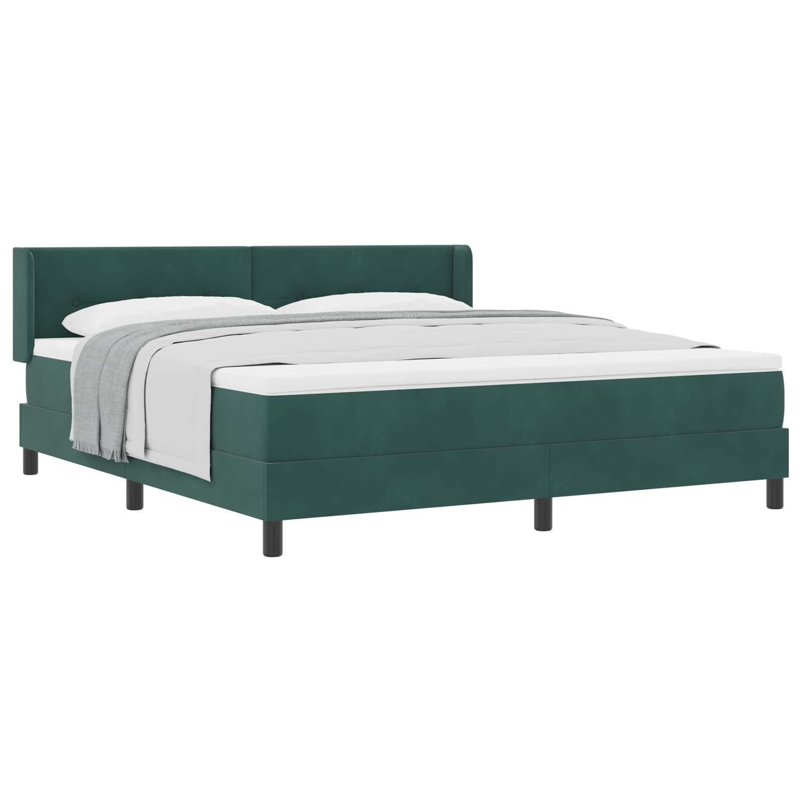 Bett Boxspringbett mit Kopfteil Dunkelgrün 200 x 180 cm Samt