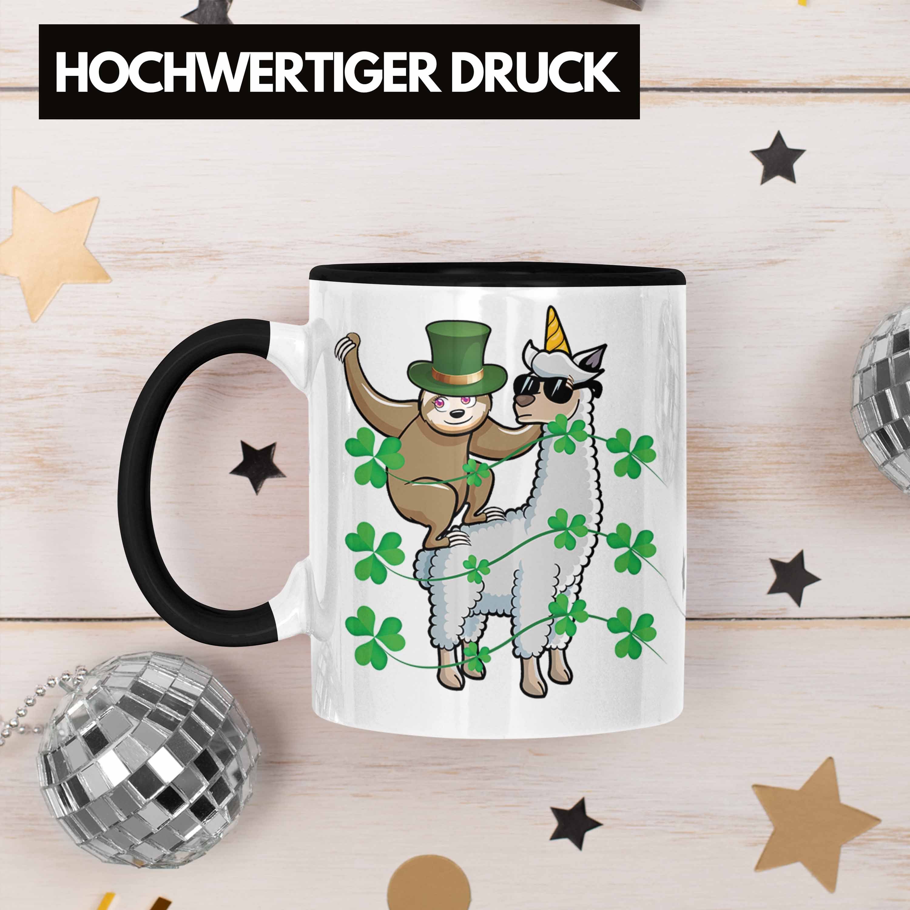 Trendation Faultier Grafik Lustig Tasse Schwarz Geschenk Tasse Llama