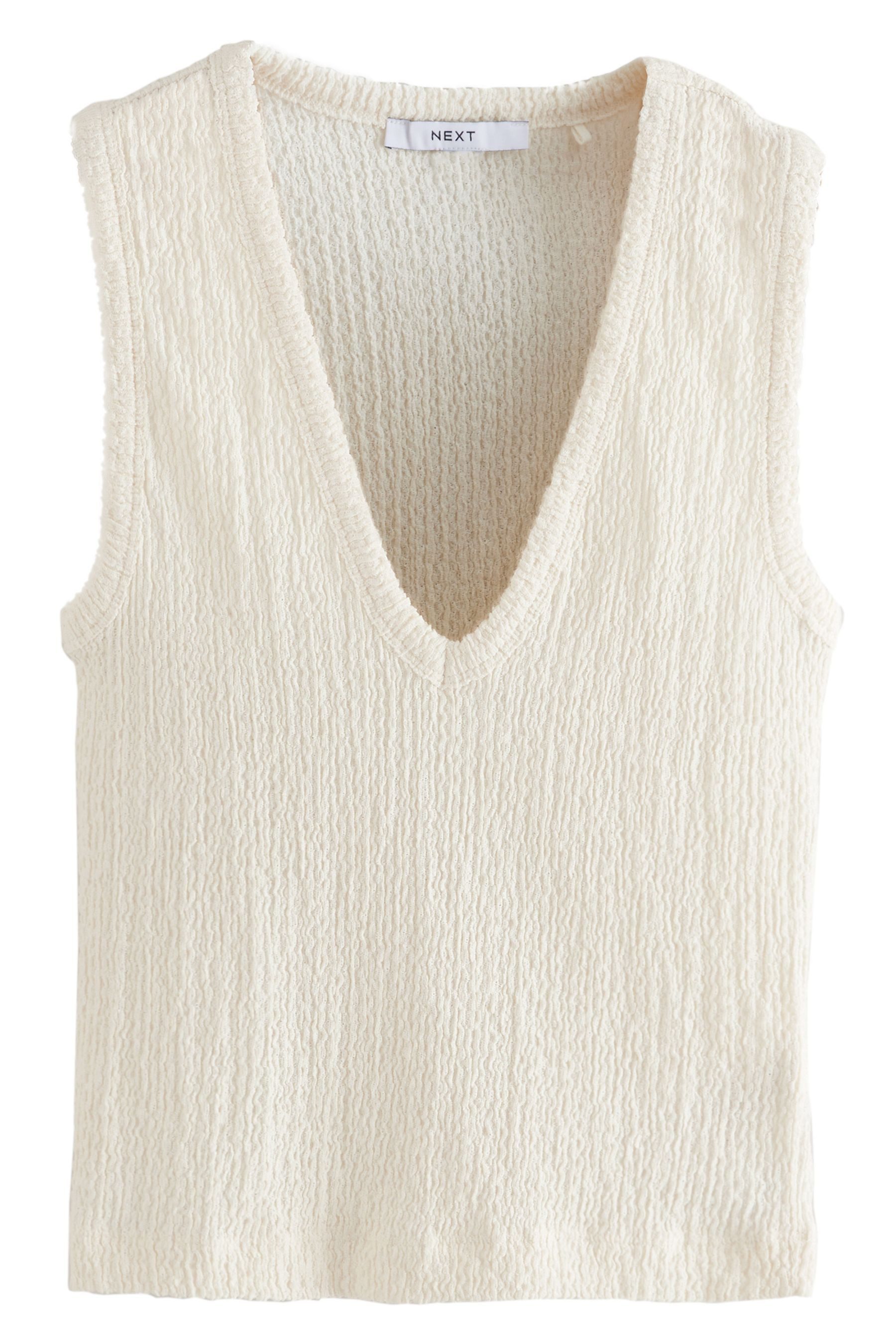 Trägertop Strukturiertes Tanktop mit V-Ausschnitt
