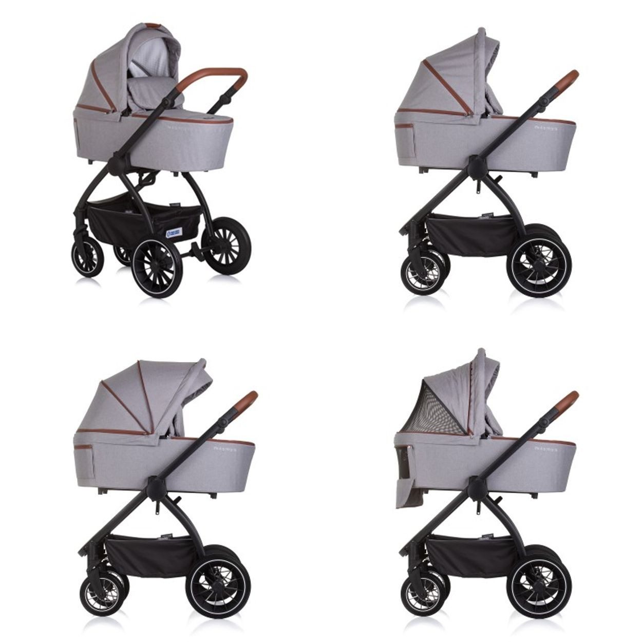 Chipolino Kombi-Kinderwagen Kombikinderwagen 3in1 Prestige, Babywanne Rucksack i-Size Babyschale