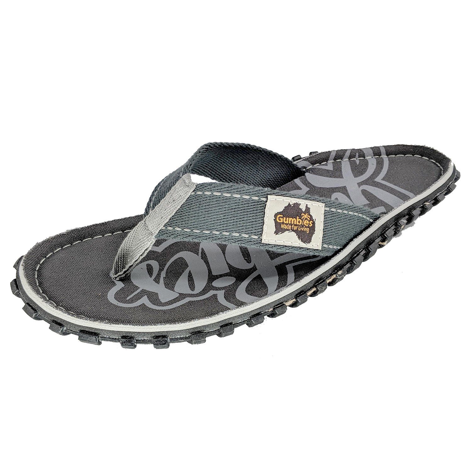 Gumbies Original in Cool Grey T-Strap-Zehentrenner aus recycelten Materialien hergestellt, stabile Gummisole – Bild 2 von 4