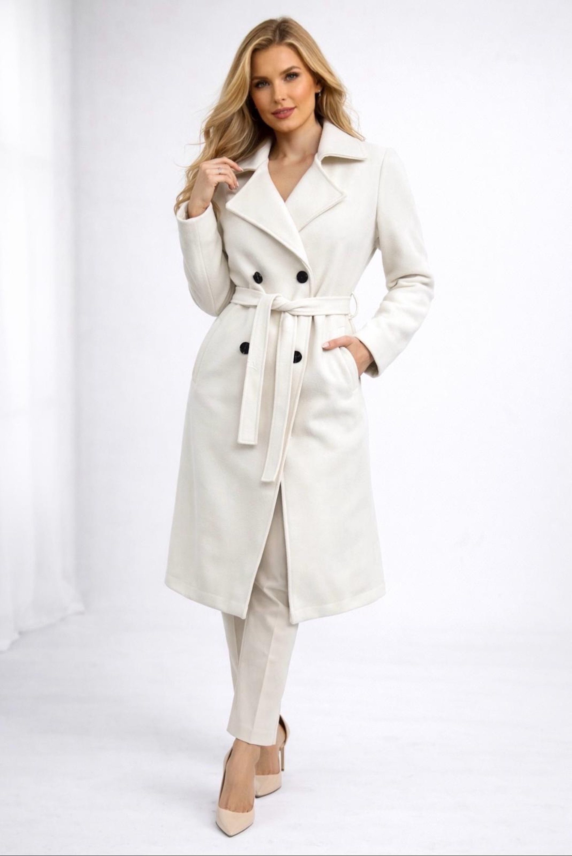 Worldclassca Trenchcoat Worldclassca DamenTrenchcoat Mantel mit Gürtel Reverskragen Uni Neue Kollektion - Stilvolle und gemütliche Mode für Damen
