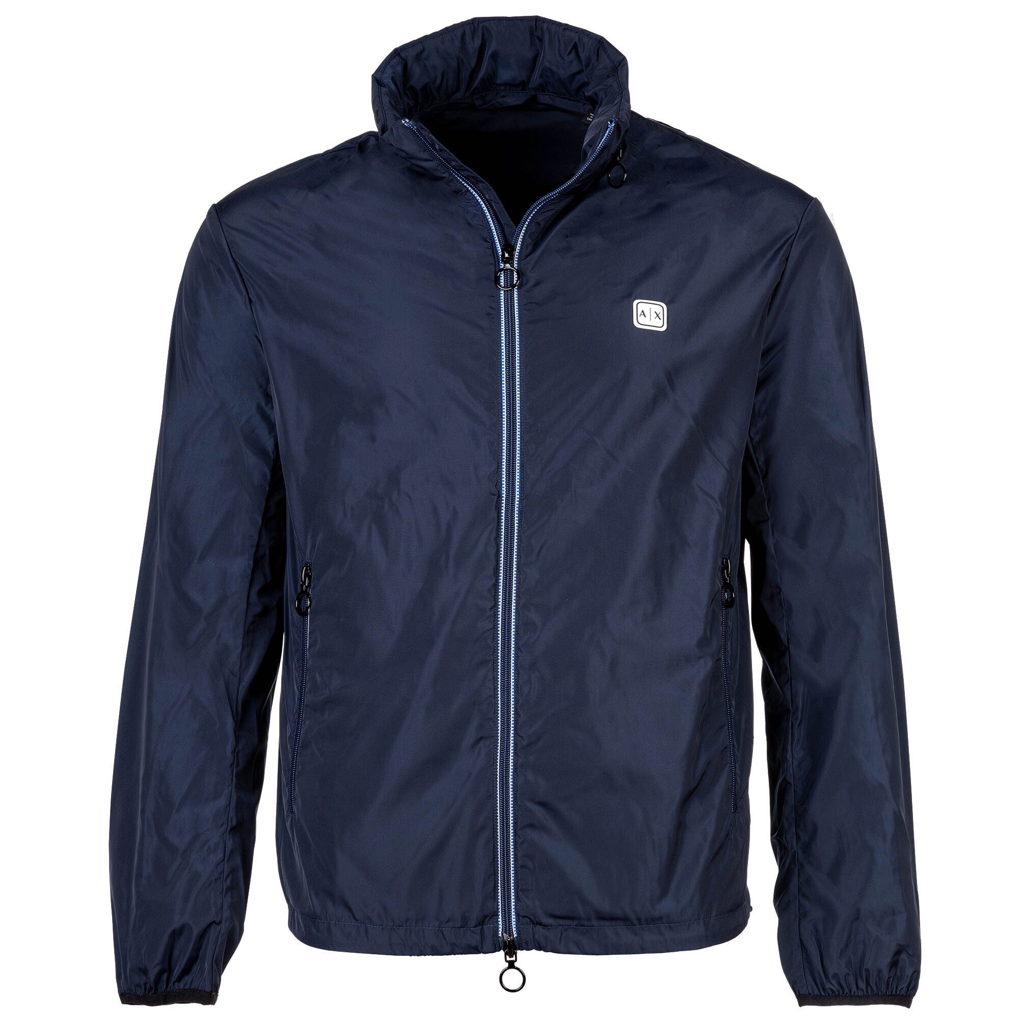 Windjacke Jacke, EXCHANGE - Dunkelblau Outdoorjacke ARMANI Reißverschluss Leichte Herren