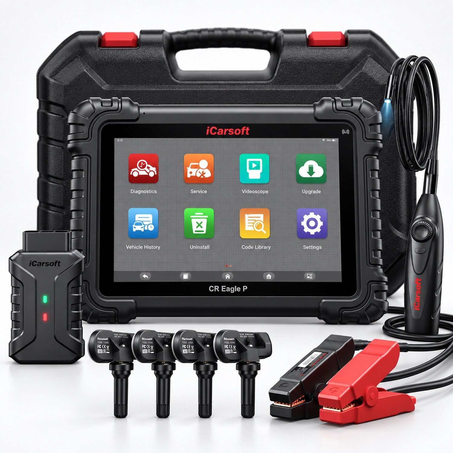 iCarsoft OBD2-Diagnosegerät CR Eagle P OBD Diagnose TPMS 14 Adapter Videoskop J2534