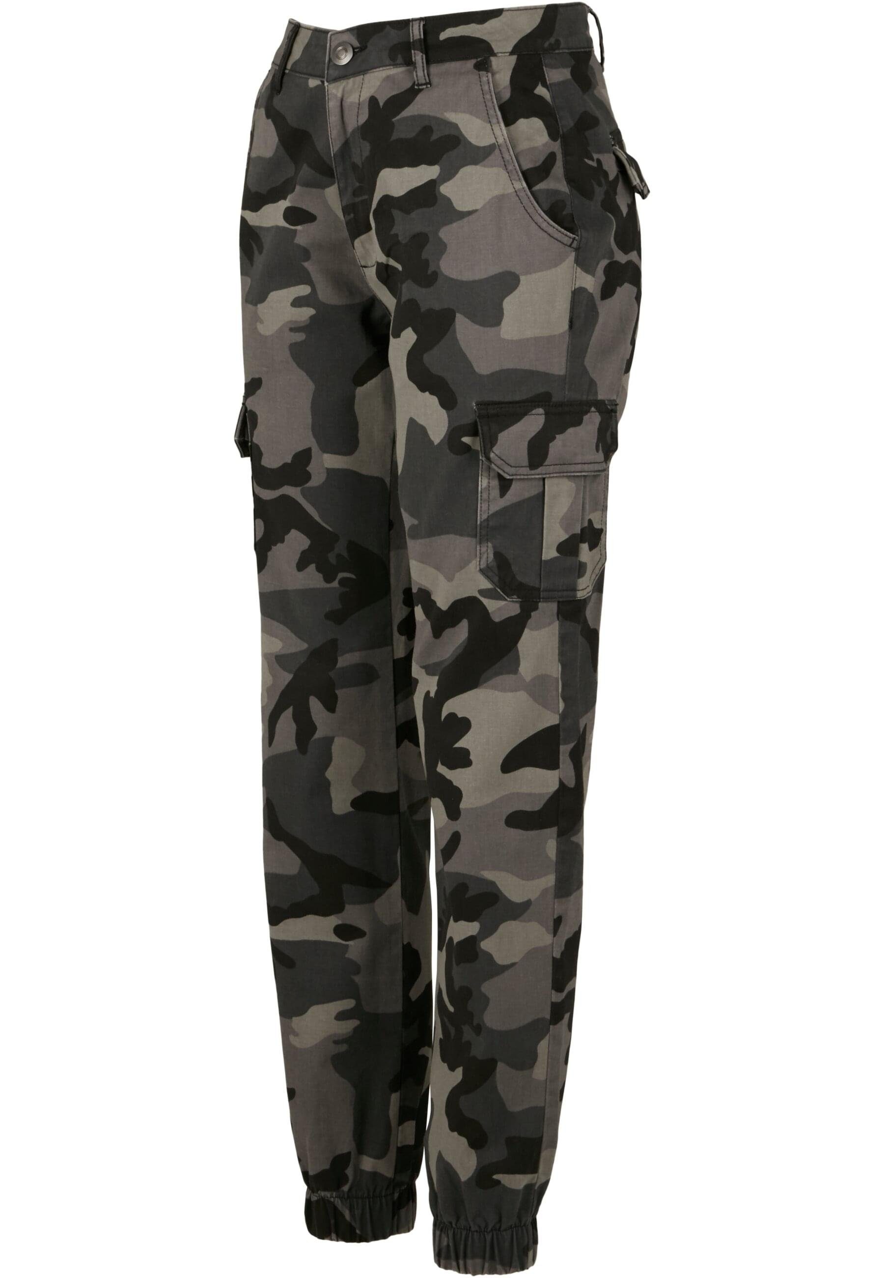 URBAN Ladies High CLASSICS darkcamouflage Waist Damen Camo Cargo Pants Cargohose (1-tlg)