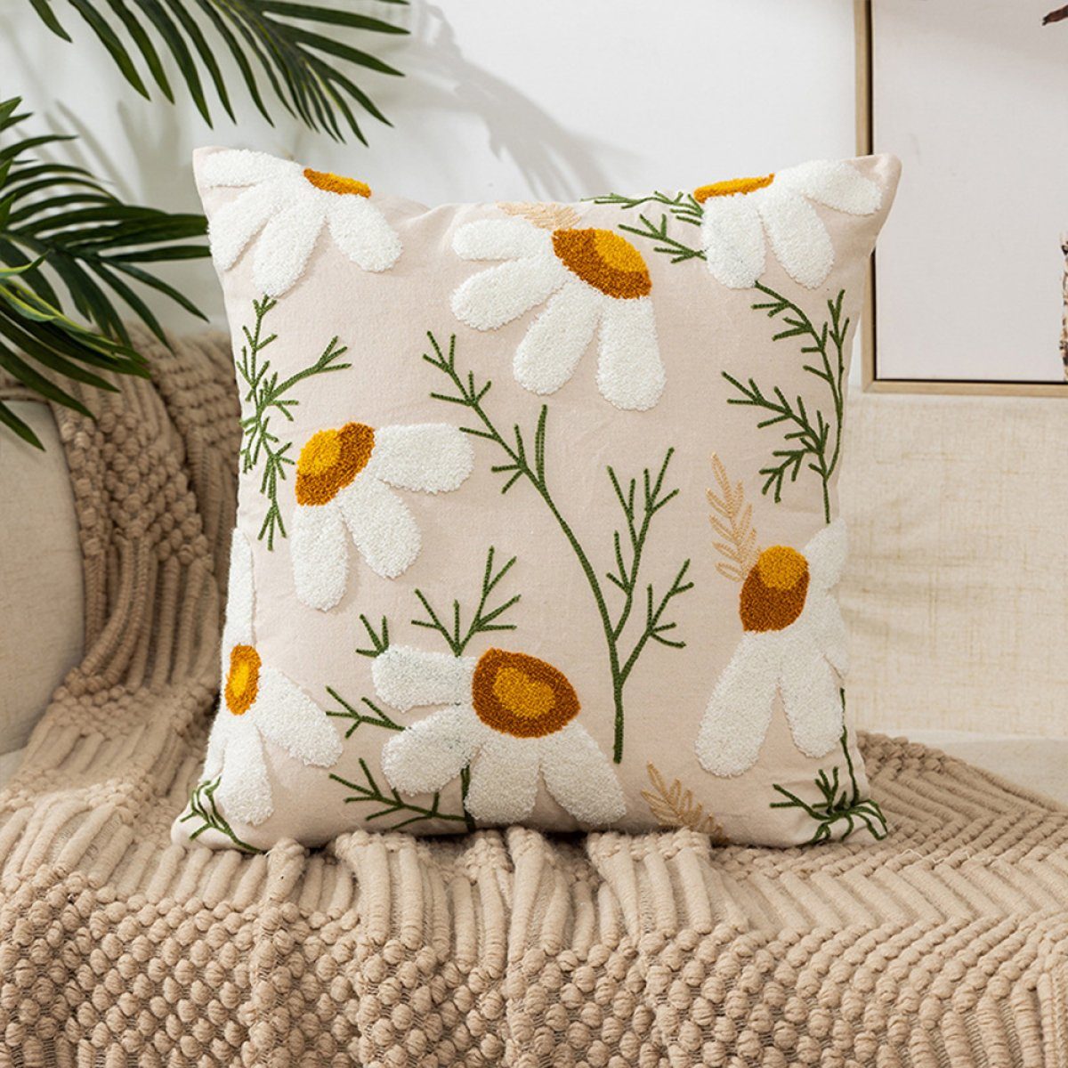 Houhence modernen Kissenbezüge floralen quadratischen Kissenbezügen, bunt(stil6) Kissenbezug dekorativen