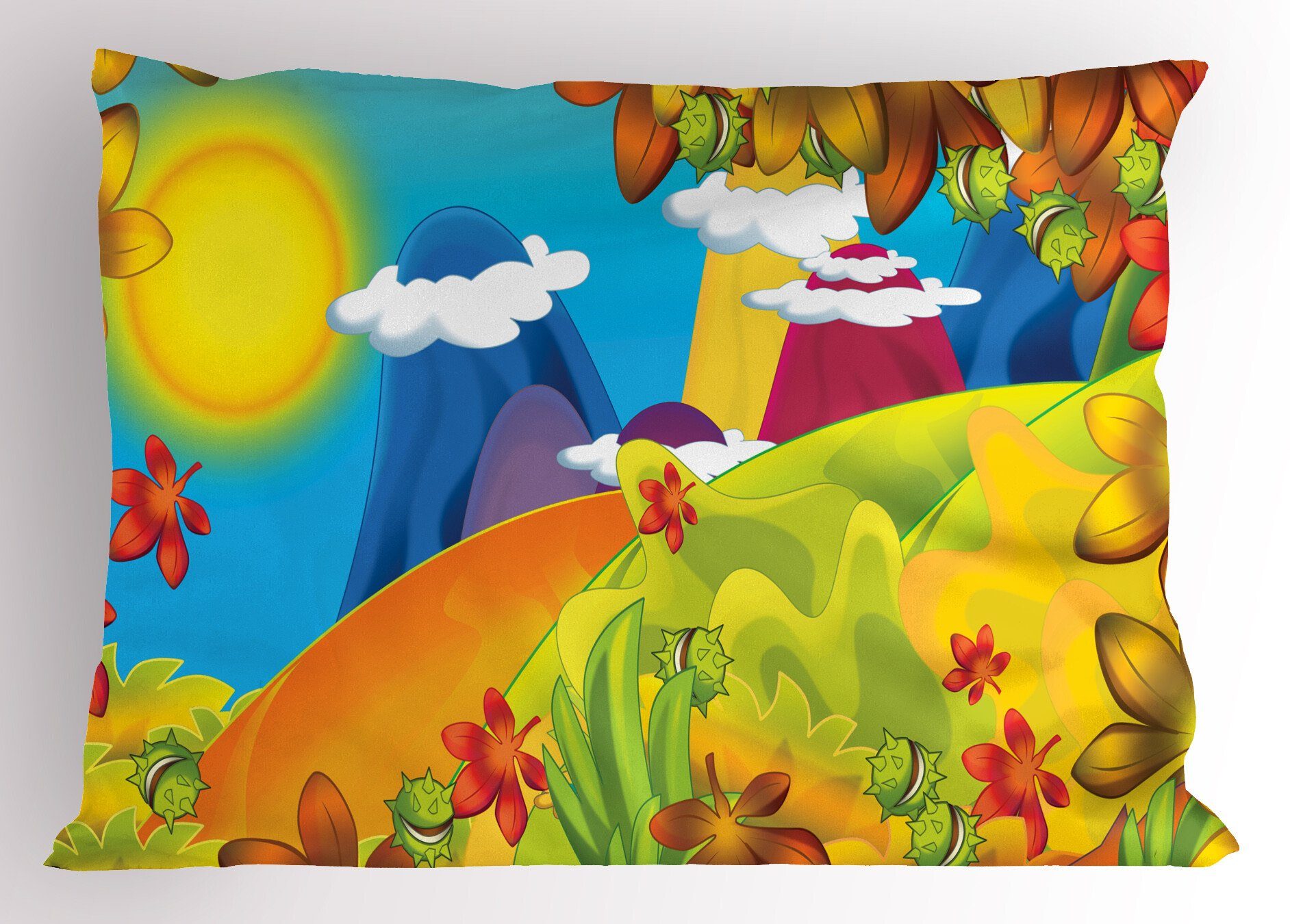 Kissenbezüge Dekorativer Standard King Size Gedruckter Kissenbezug, Abakuhaus (1 Stück), Natürliche Farbe Cartoon Herbst Natur