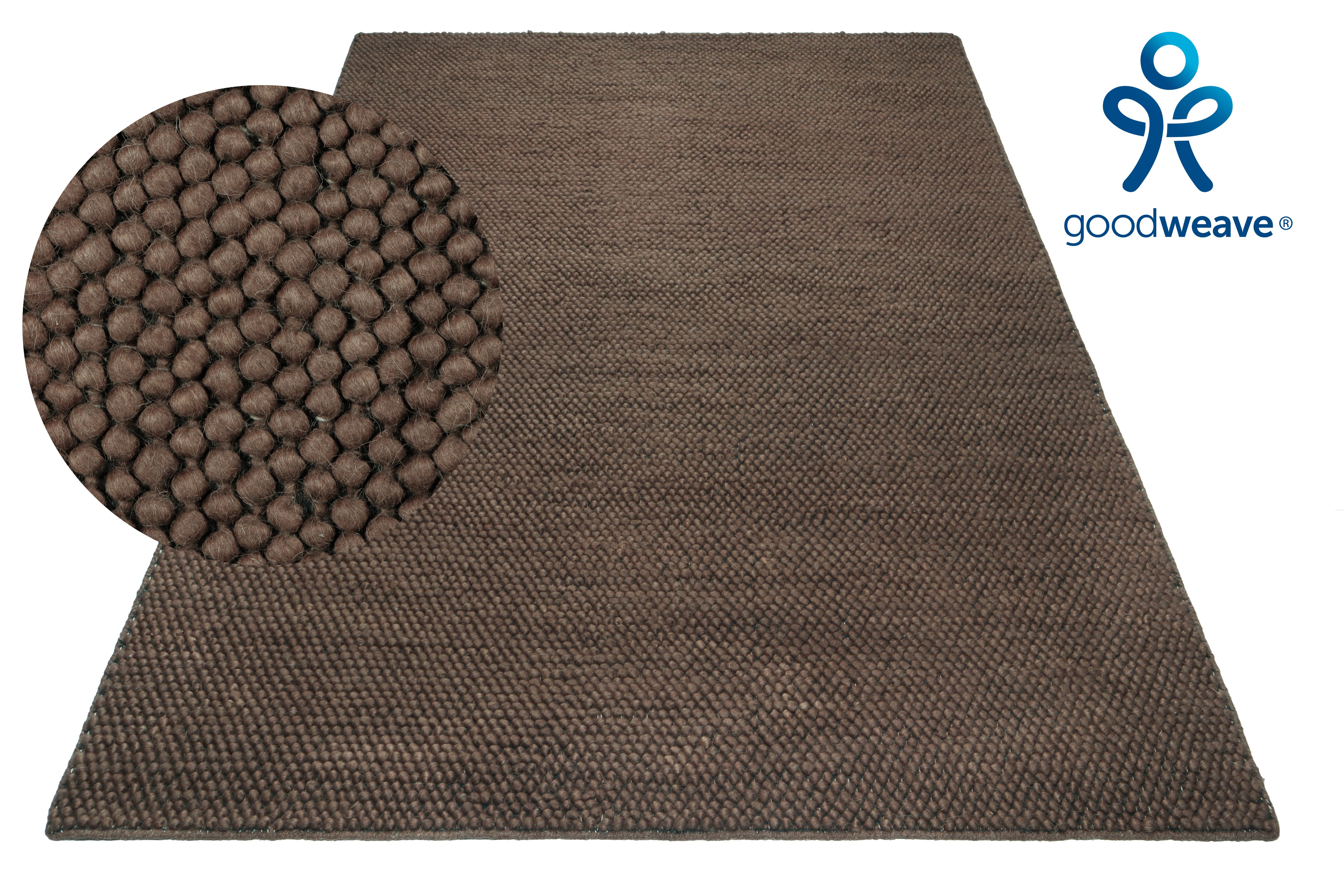 LeGer Home by Lena Gercke Wollteppich Ainhoa, handgewebt, Wolle, rechteckig, Höhe: 12 mm, einfarbig, Wolle, Teppich, Wohnzimmer, Schlafzimmer, Esszimmer