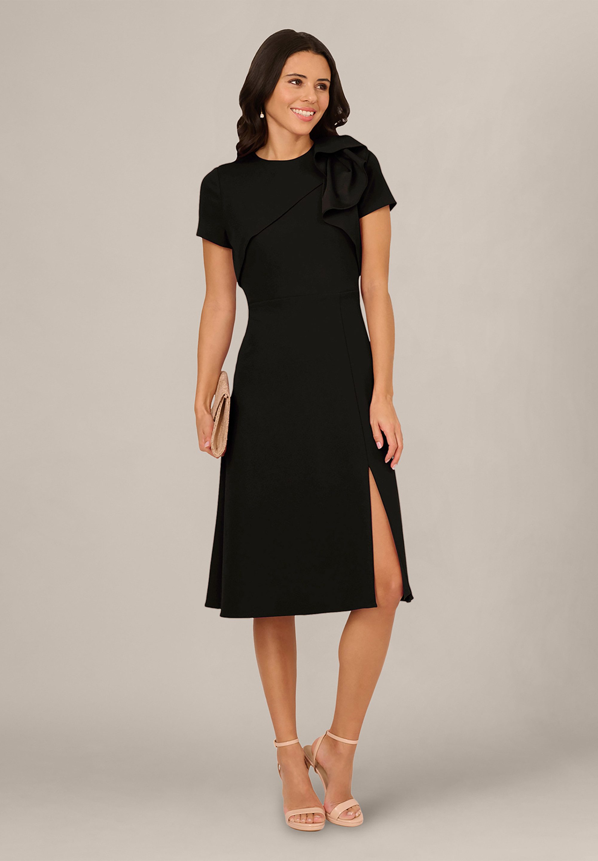 Adrianna Papell Midikleid Ruffle Bodice Midi Dress Klassisches, edles, lässiges Etuikleid