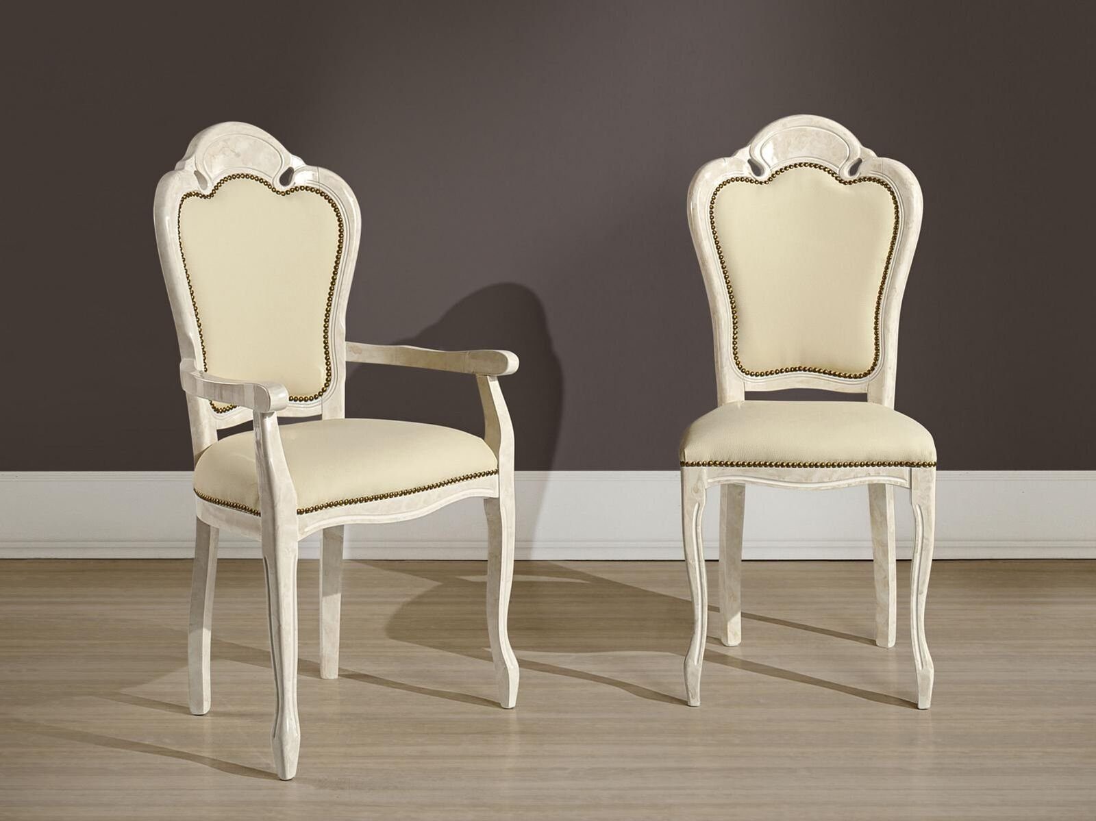 JVmoebel Esszimmerstuhl, Stuhl mit Armlehne Esszimmerstuhl Holz Neu Esszimmer Stühle Design Sessel Barock