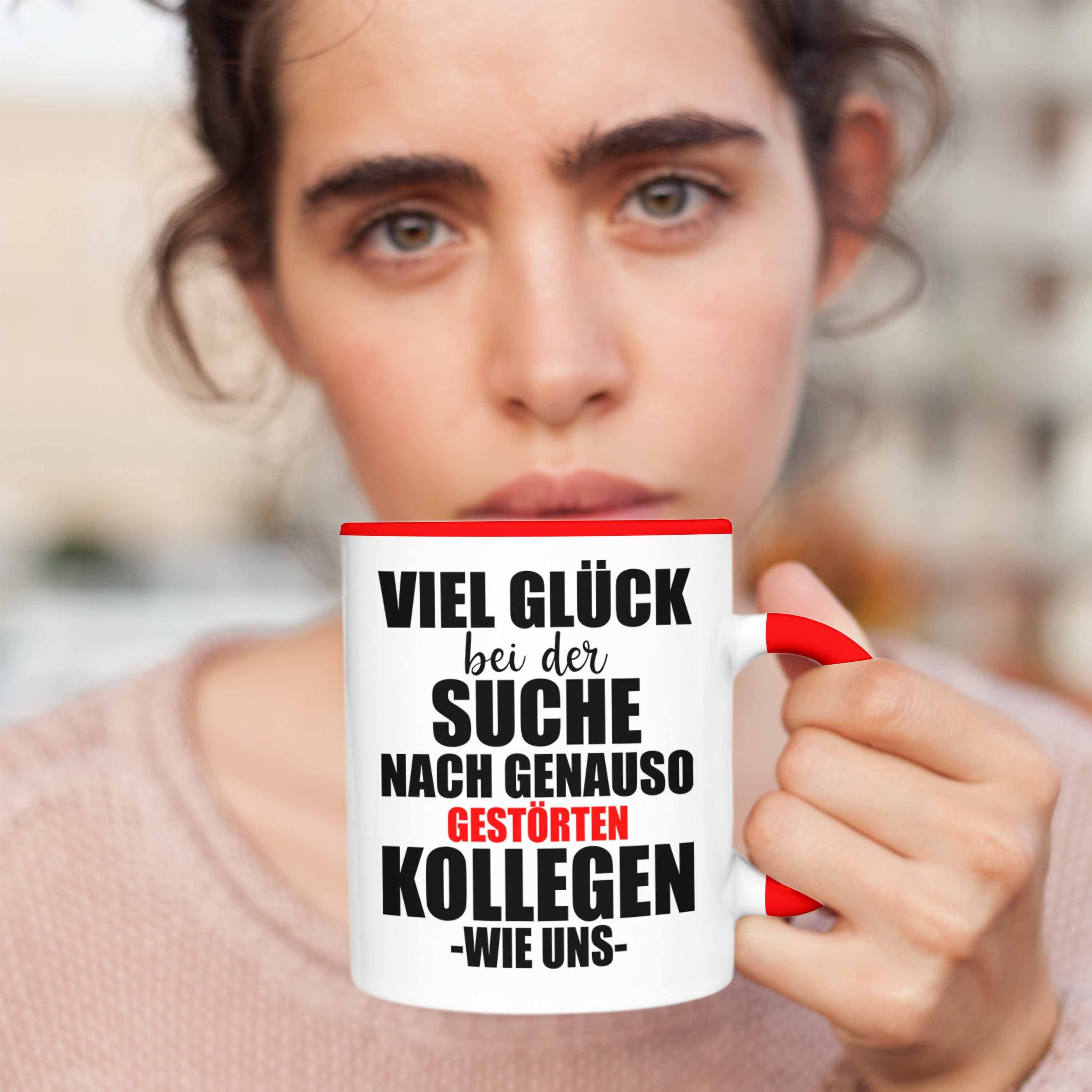 Gestörte - Tasse - Sprüche Kollege Kollegin Abschiedsgeschenk Trendation Lustig Rot Tasse Kollegen Jobwechsel Geschenk Trendation