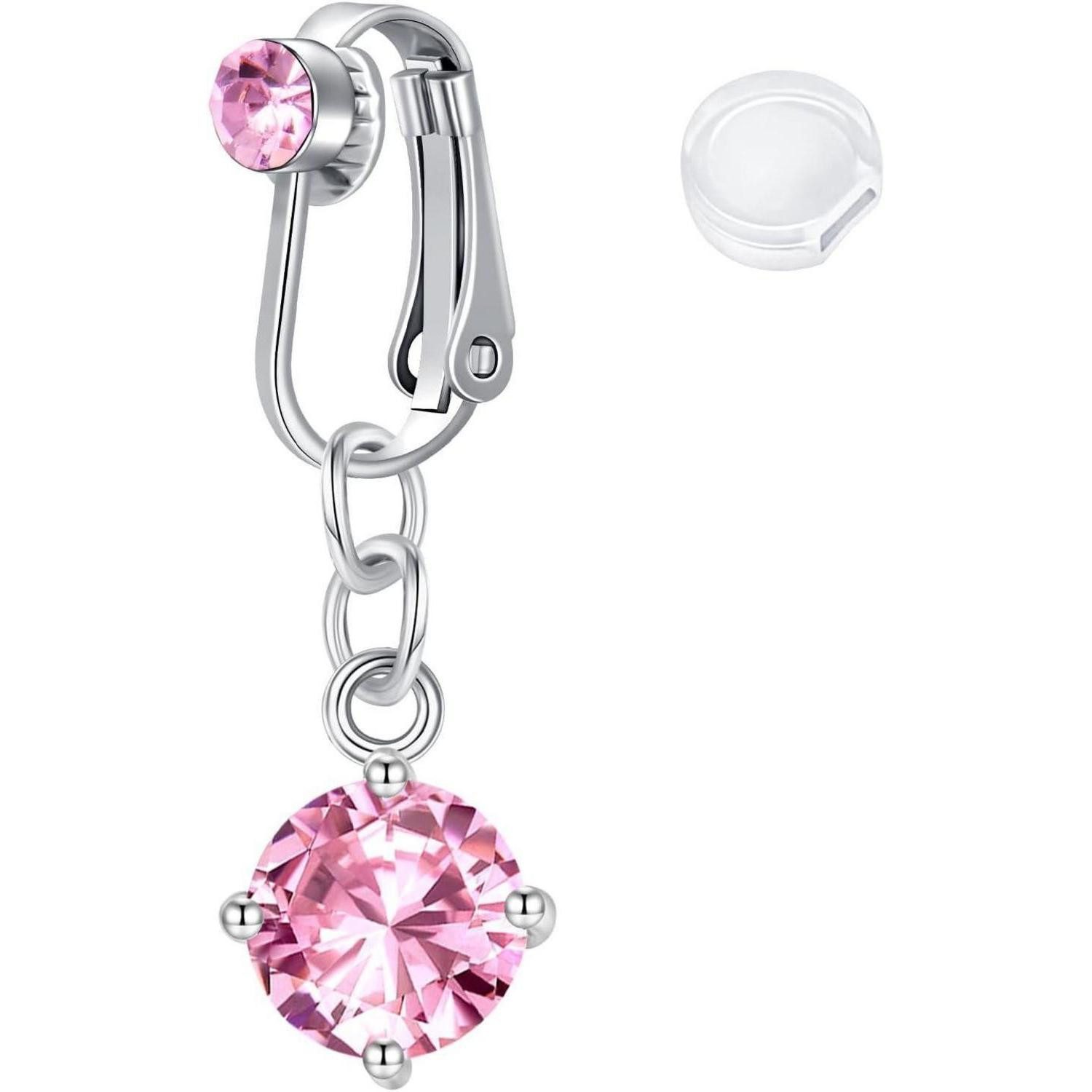 Briana Williams Bauchnabelpiercing Fake Bauchnabelpiercing Edelstahl Herz Schmetterling Zirkon Clips On