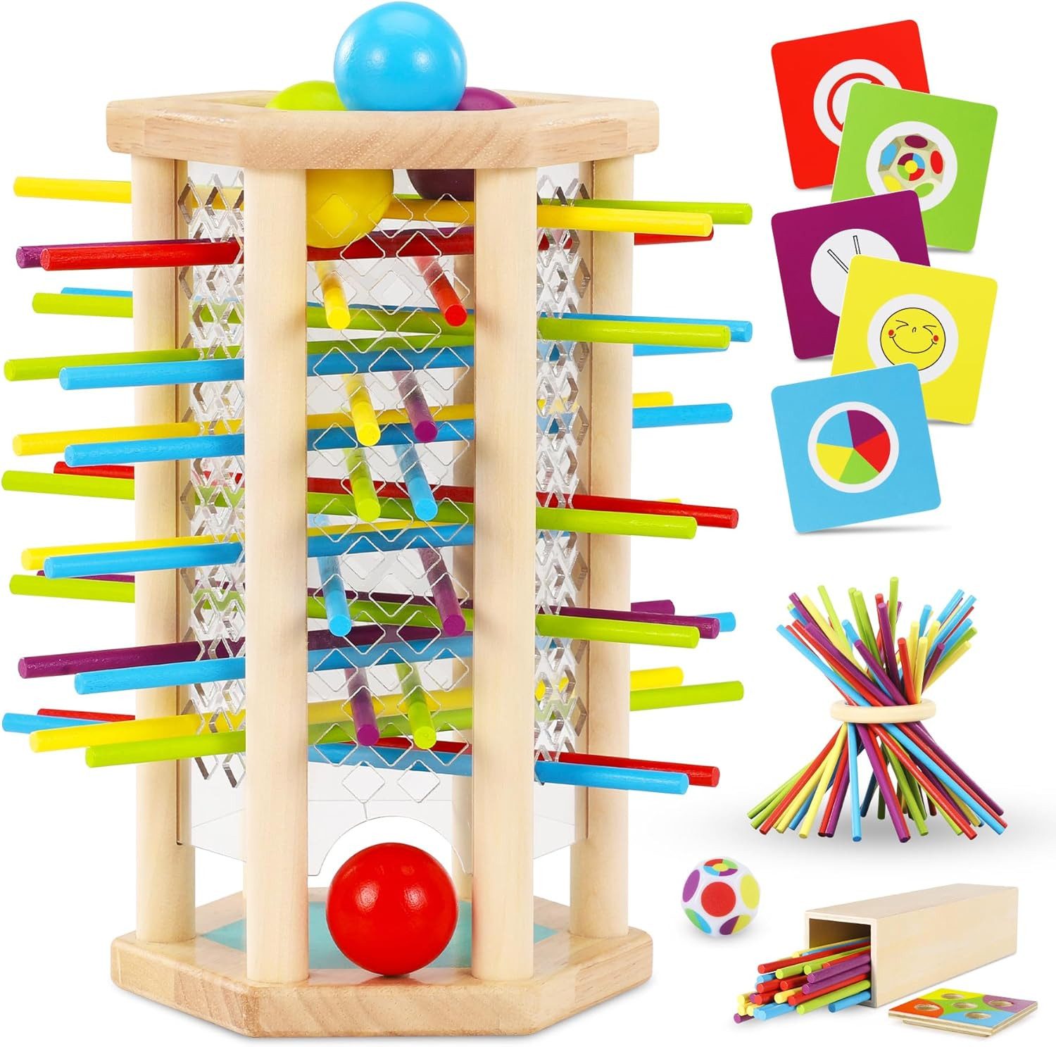 POPOLIC Lernspielzeug Brettspiel aus Holz, Montessori-Spielzeug günstig online kaufen