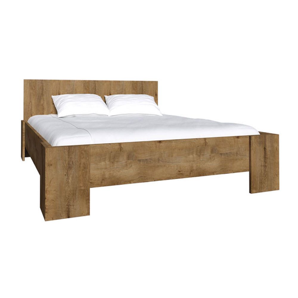 Feldmann-Wohnen Futonbett Montana (Lieferung ohne Lattenroste, Bettwaren, Matratzen und Dekoration, 1-tlg., moderne Optik, ohne Lattenrost, Matratze, Bettwaren), 180x200cm Eiche Lefkas