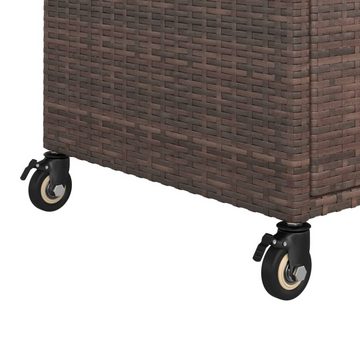 vidaXL Küchenwagen Barwagen mit Schublade Braun 100x45x97 cm Poly Rattan