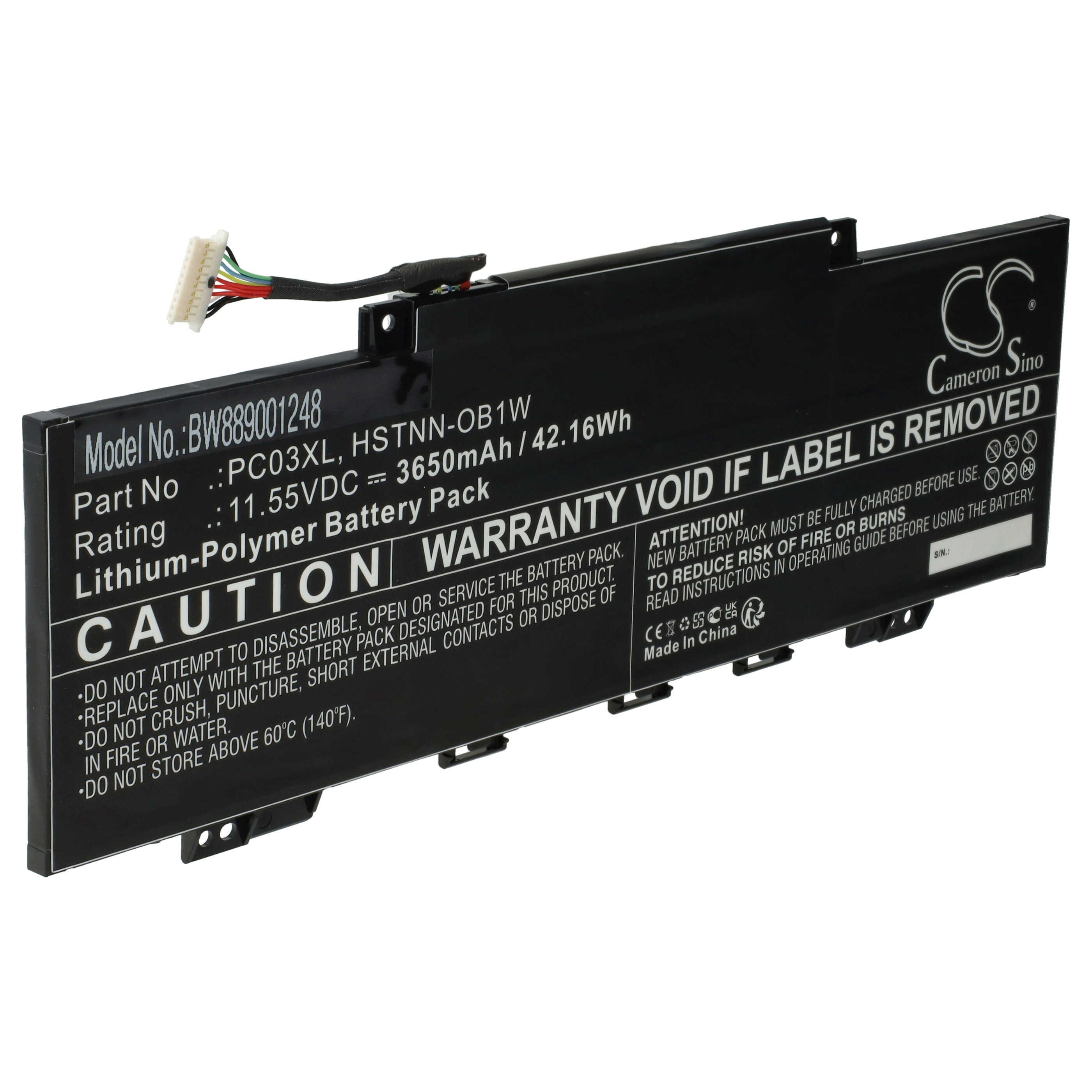vhbw Akku passend für HP Pavilion X360 15-er0210ng, 15-er0155ng, Laptop-Akku Akku Li-Polymer 3650 mAh (11,55 V, 1 St), Leistungsfähiger Austausch-Akku für Notebook, Wiederaufladbar, Jede