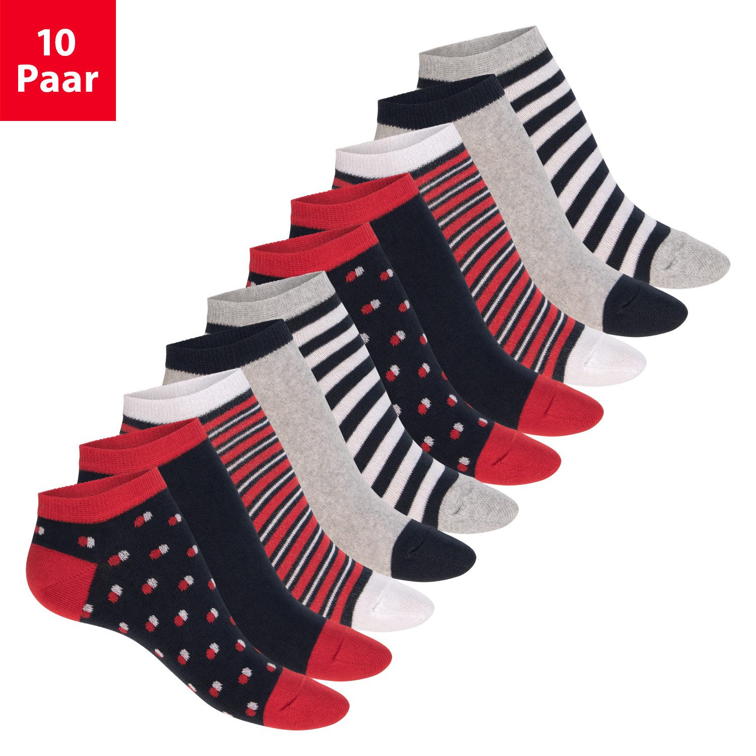 Sneakersocken Eco Sneaker Socken Damen (10 Paar) aus regenerativer Baumwolle