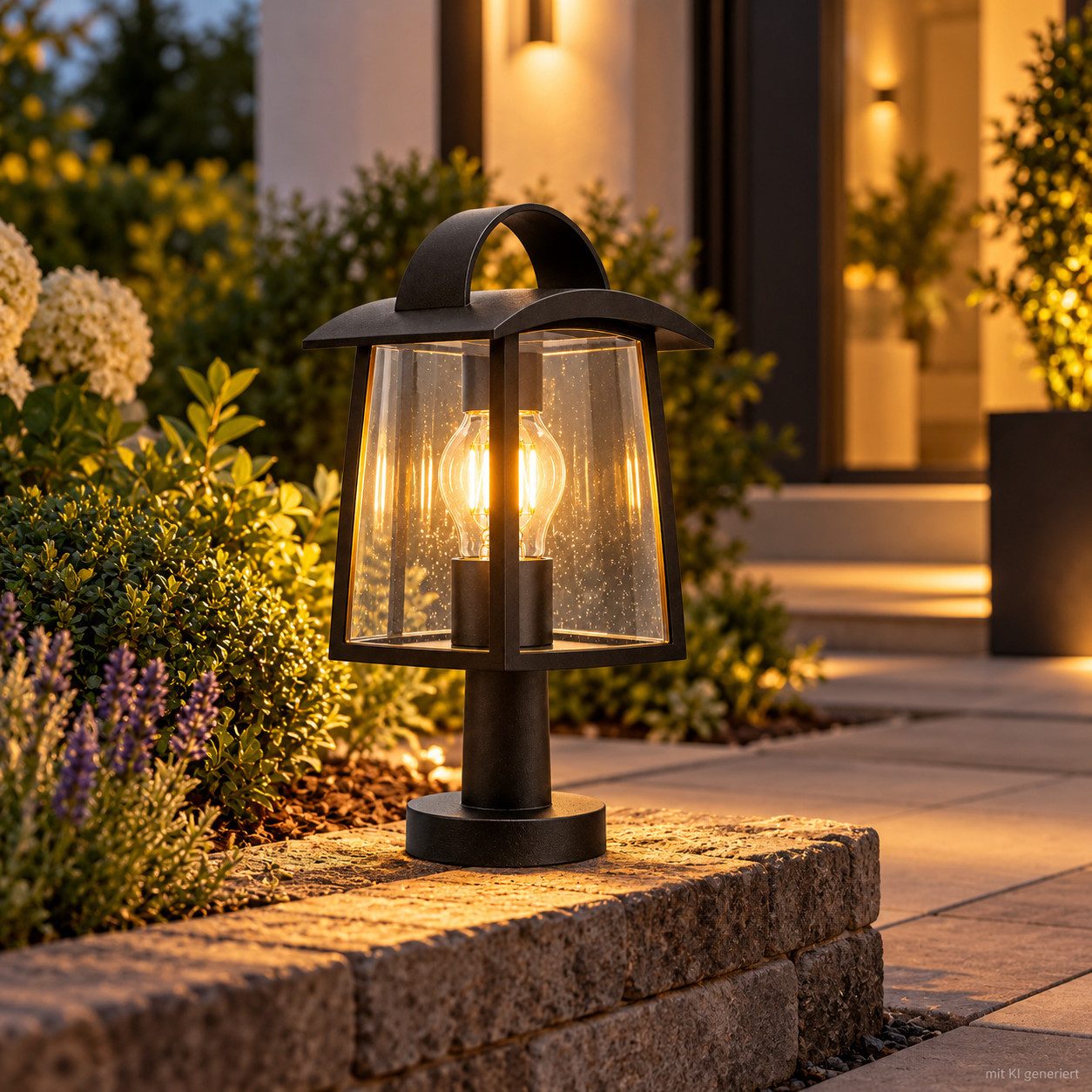 LUTEC Außen-Stehlampe Außensockelleuchte E27 Gartenleuchte IP44 Außenleuchte Gartenlampe, Gartenbeleuchtung Außenleuchte Gartenlicht Außenlampe