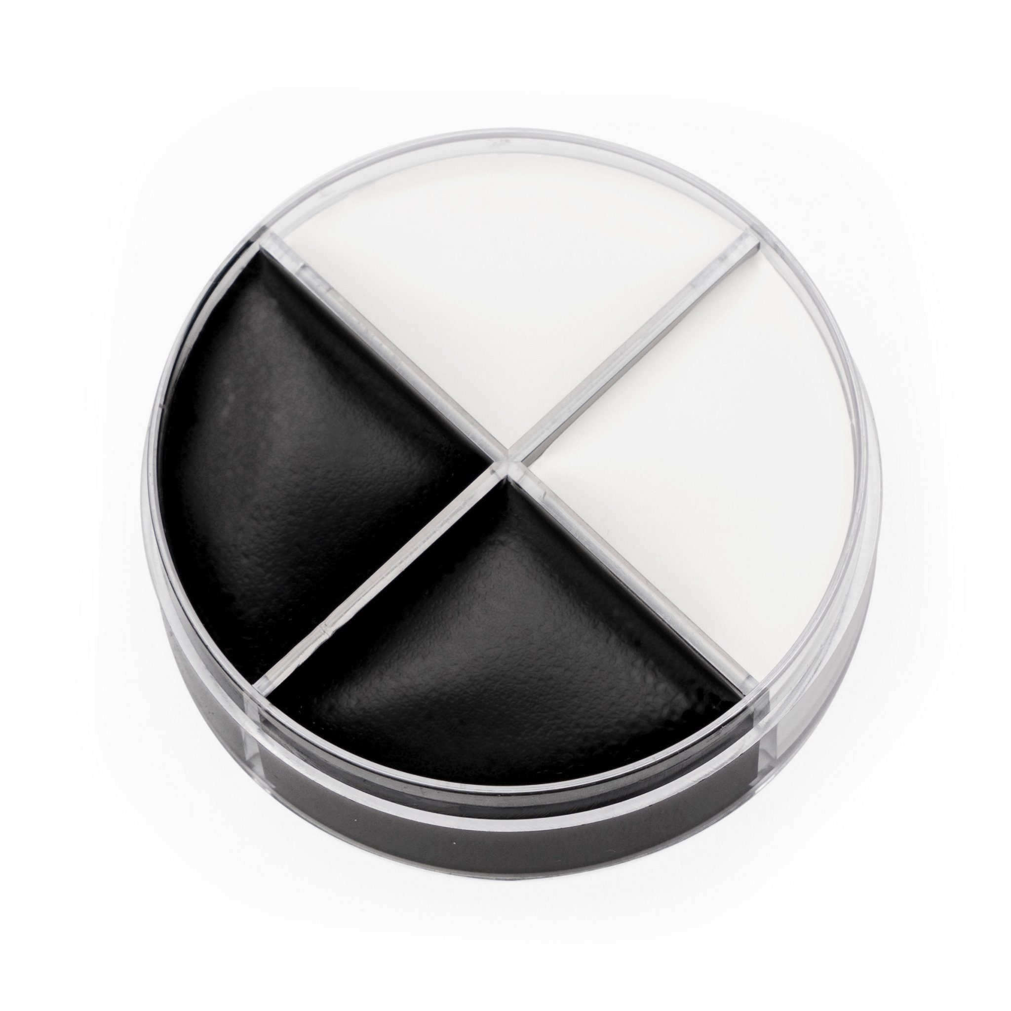 Kryolan GmbH Theaterschminke Schminke schwarz-weiß Make up 15ml Fasching Karnev, Voll deckende Cremeschminke auf Wachsbasis für Skelett, Pantomime, Ka