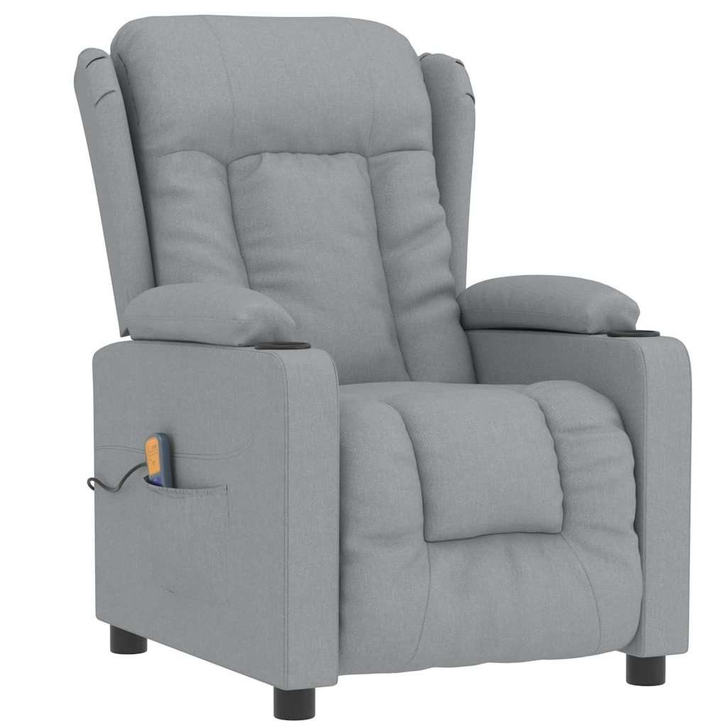 vidaXL Massagesessel Massagesessel Hellgrau Stoff (1-St)