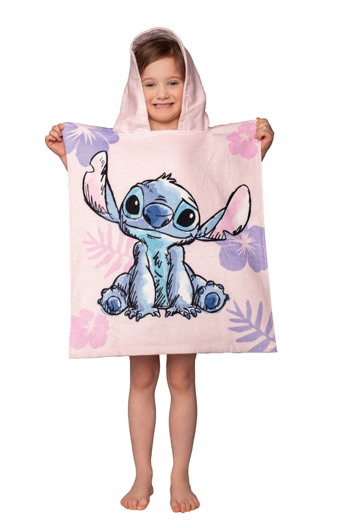 Lilo & Stitch Badeponcho Lilo und Stitch Kinder Poncho mit Kapuze, Strandtuch, Handtuch