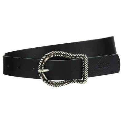 s.Oliver Ledergürtel Damen Leder Gürtel Belt Ledergürtel schwarz 39.004.95.3146-9999