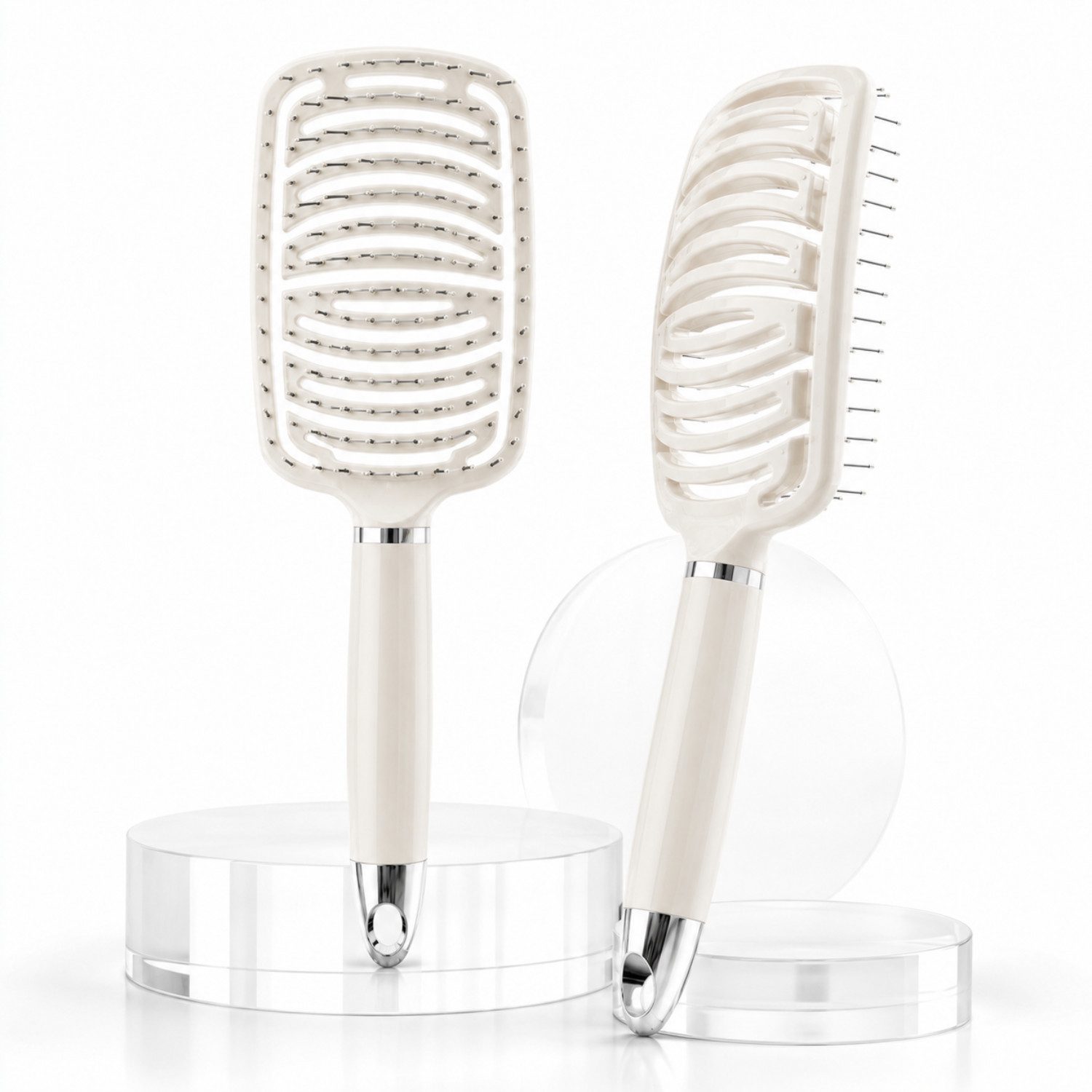 Fyrove Haarkamm Luftkissen Haarbürste für Damen, Paddle Brush mit flexiblen, (flexiblen abgerundeten Borsten, Entwirrbürste & Massagebürste für langes, kurzes, lockiges, glattes und nasses Haar, Geschenk für Frauen zu Weihnachten, Geburtstag & Valentinstag)