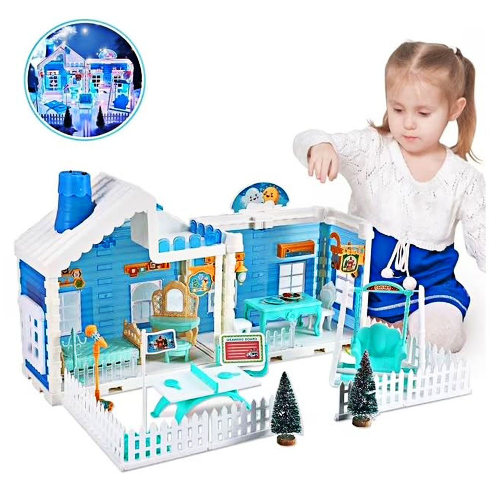Daskoo Puppenhaus Kinder-Schneehaus aus Kunststoff, DIY-Puppenhaus-Spielset günstig online kaufen