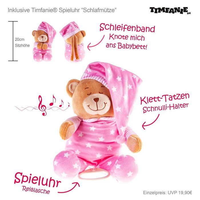 Timfanie Spieluhr Timfanie® Baby Spieluhr Schlafmütze rosa (rosa 1-tlg)
