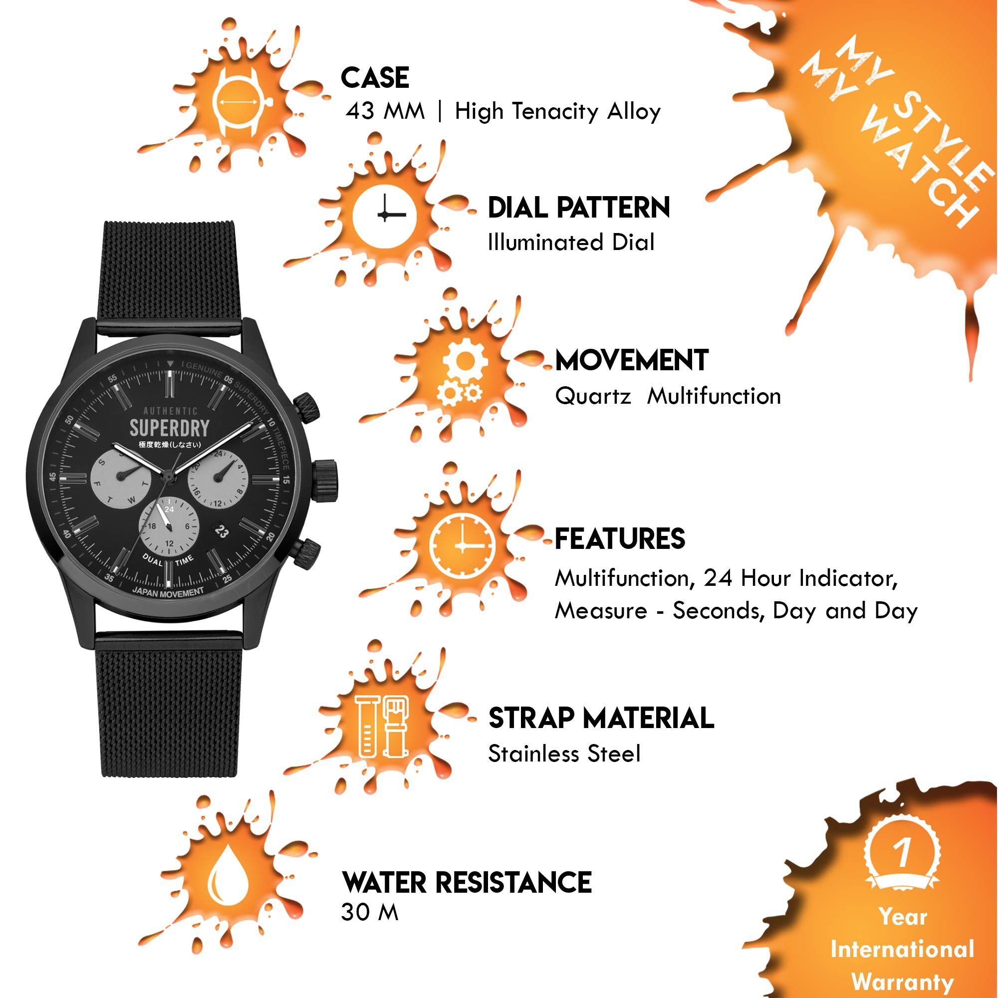 Superdry Quarzuhr Superdry Herren Uhr SYG256BM, SYG256BM Herren Multi Ziffe günstig online kaufen