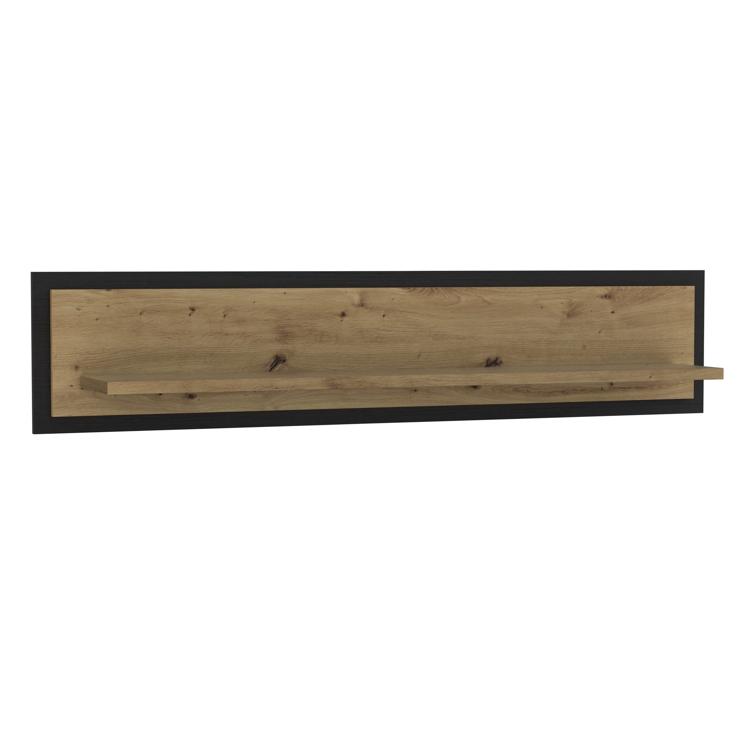 freiraum Wandregal TRONDHEIM, in Artisan Eiche / Schwarz Eiche - 140x29,6x23,4 (BxHxT)