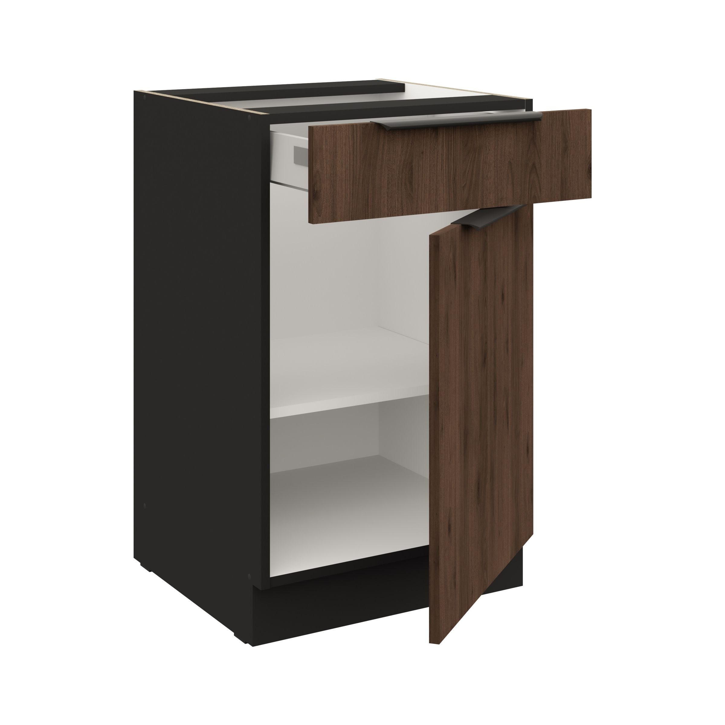 Küchen-Preisbombe Unterschrank 50 cm Küche MONZA Okapi Nußbaum Vollauszug S günstig online kaufen