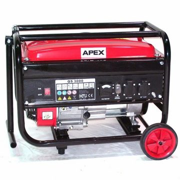 Apex Stromerzeuger Benzin Stromerzeuger 3000 mit Fahrwerk 06262 Generator, (1-tlg)