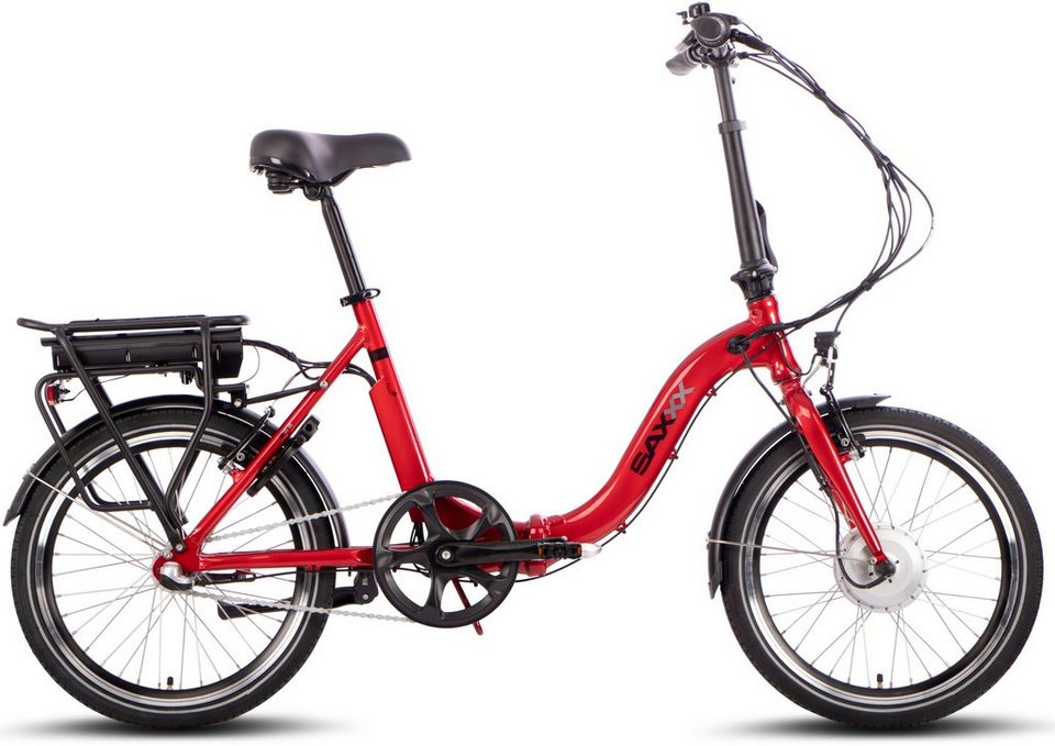 SAXXX E-Bike SAXXX Foldi Plus, 3 Gang, Nabenschaltung, Frontmotor, 374 Wh  Akku, Leistungsstarker Akku