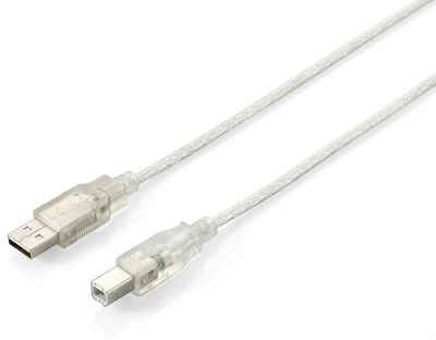 Equip EQUIP USB2.0 Anschlusskabel 5,0m PC/Drucker St.A/St.B transp USB-Kabel