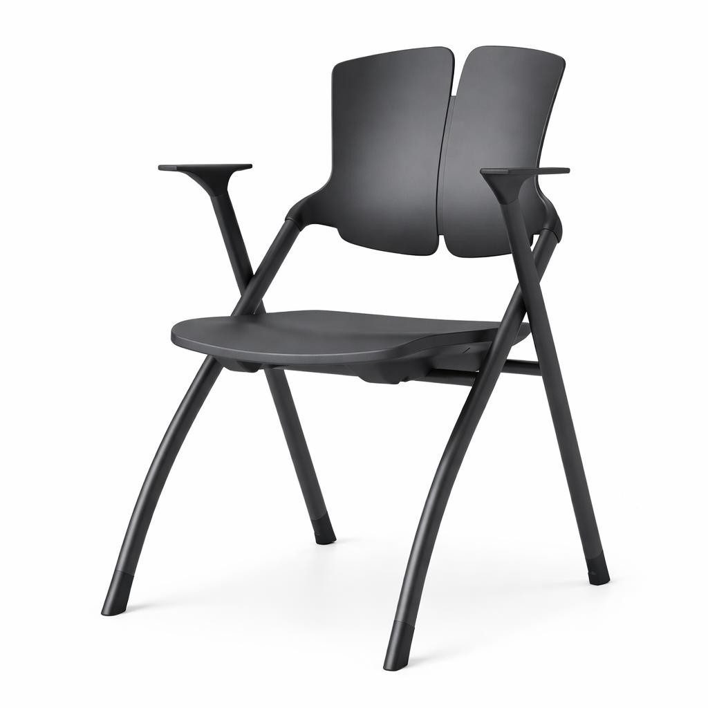 Xlmoebel Besucherstuhl Ergonomischer Seminarstuhl mit schwarzem Kunststoffgestell, Made in Europa