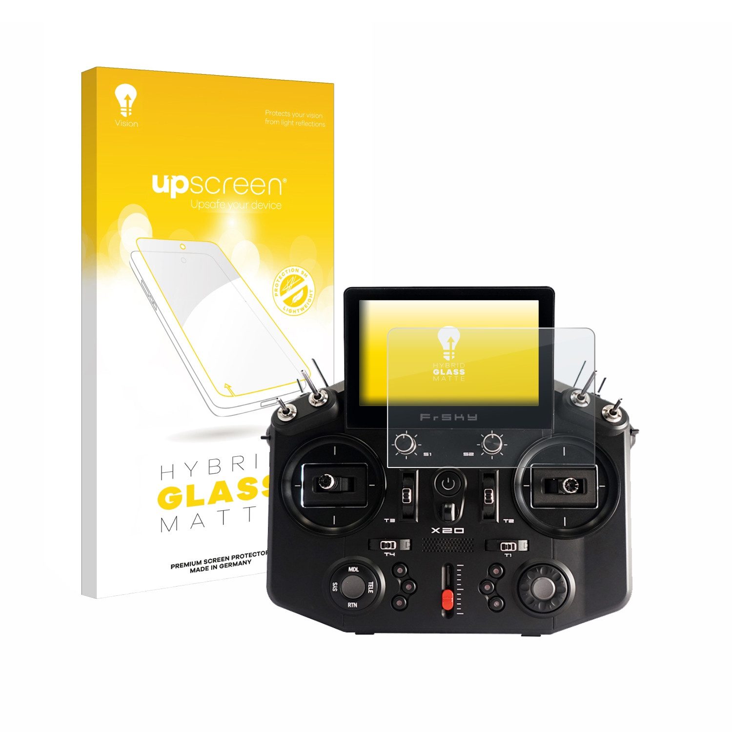 upscreen Displayschutzglas Folie für FrSky Tandem X20, Schutzfolie Glas Panzer Display Schutz matt
