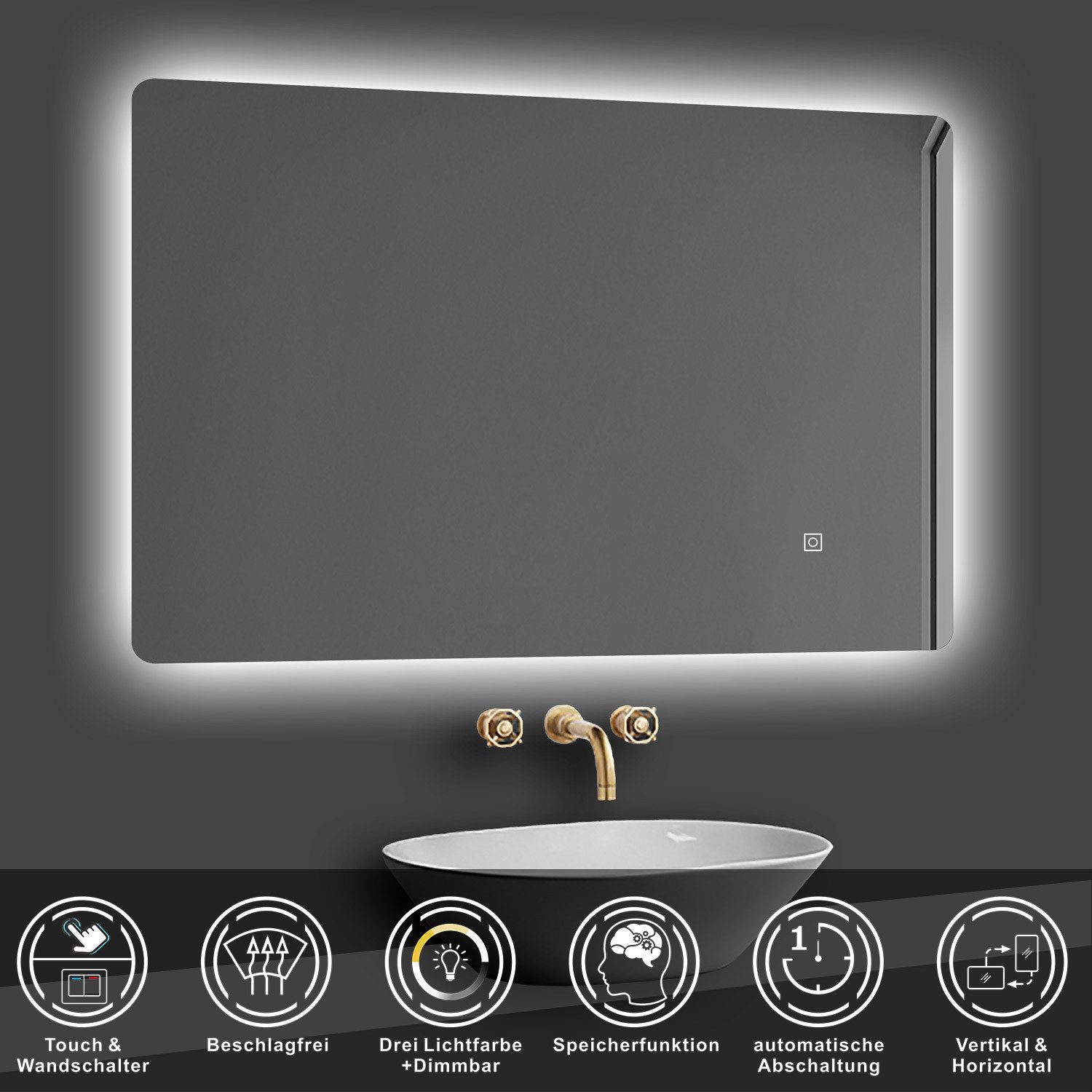 duschspa Badspiegel Spiegel mit LED Beleuchtung günstig online kaufen