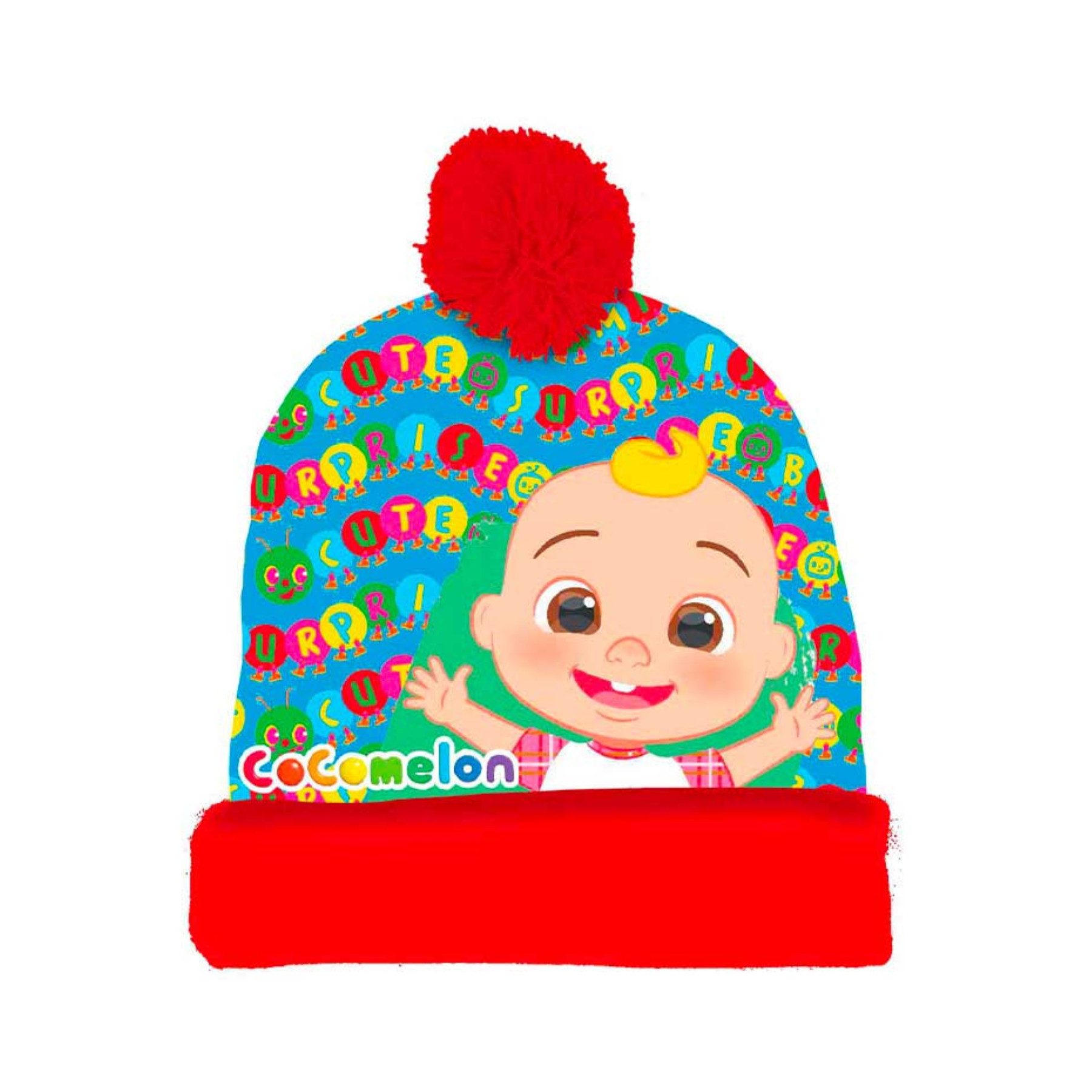 COCOMELON Fleecemütze Mütze mit Bommel Warme Mütze im fröhlichen Design günstig online kaufen