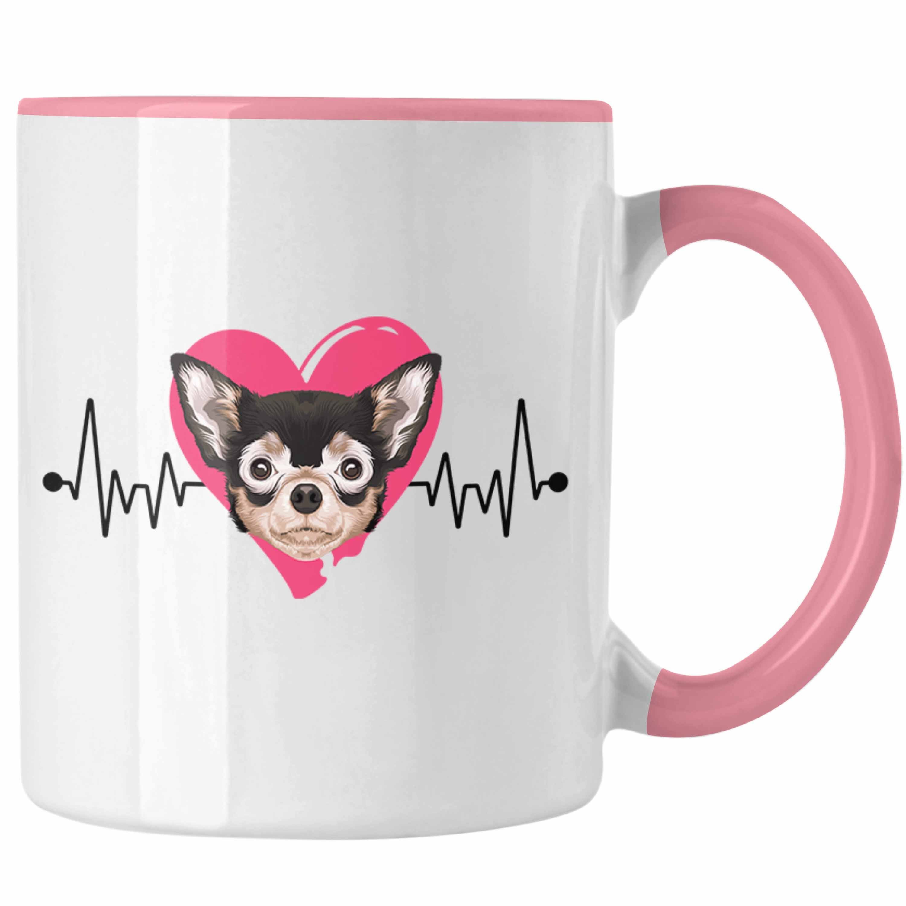 Trendation Tasse Chihuahua Besitzer Tasse Geschenk Lustiger Spruch Geschenkidee Herzsch Rosa | Teetassen