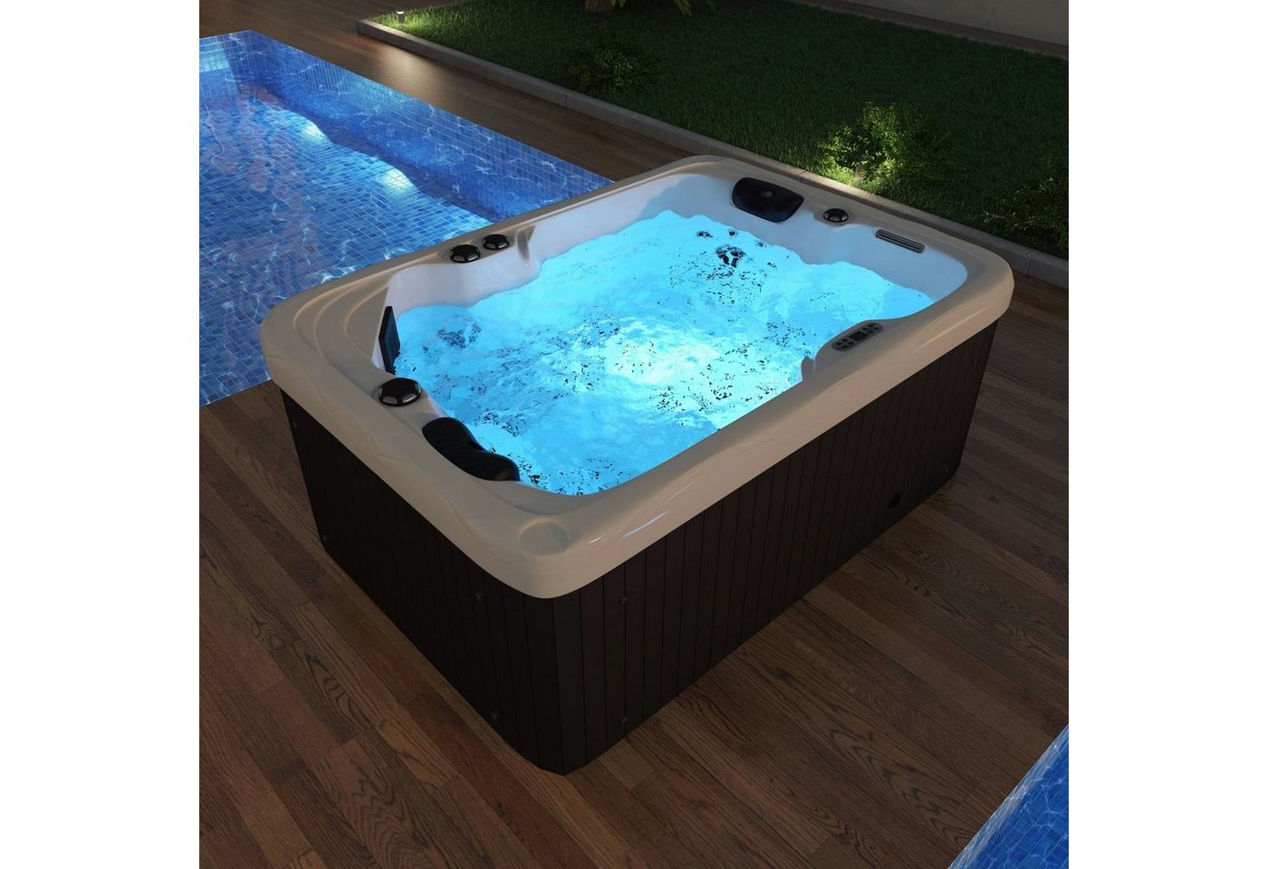 Thumbnail - TroniTechnik Whirlpool Outdoor Whirlpool LEVANZO weiß, LED, Sanitäracryl,Marken-Steuereinheit