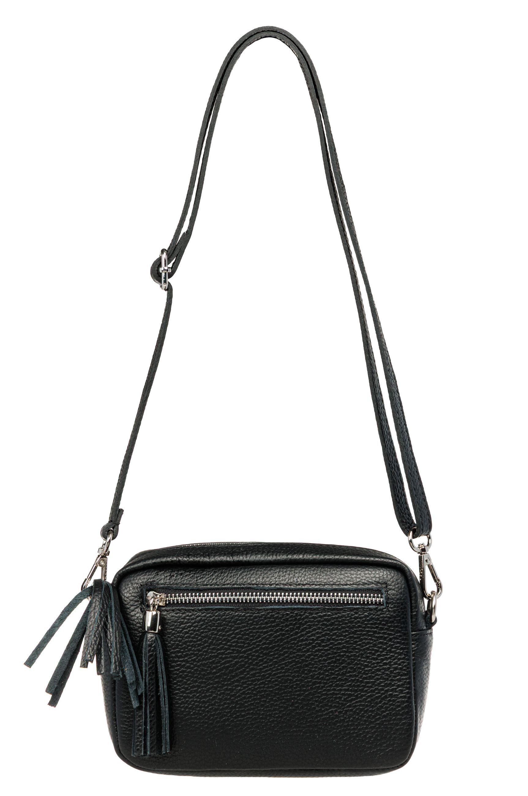 Caspar Umhängetasche Kleine Damen Crossbody Bag Leder Tasche - CLASSIC LINE - Modell No.818, leicht, elegant & unempfindlich - 100% Echtleder - Handmade in Italy