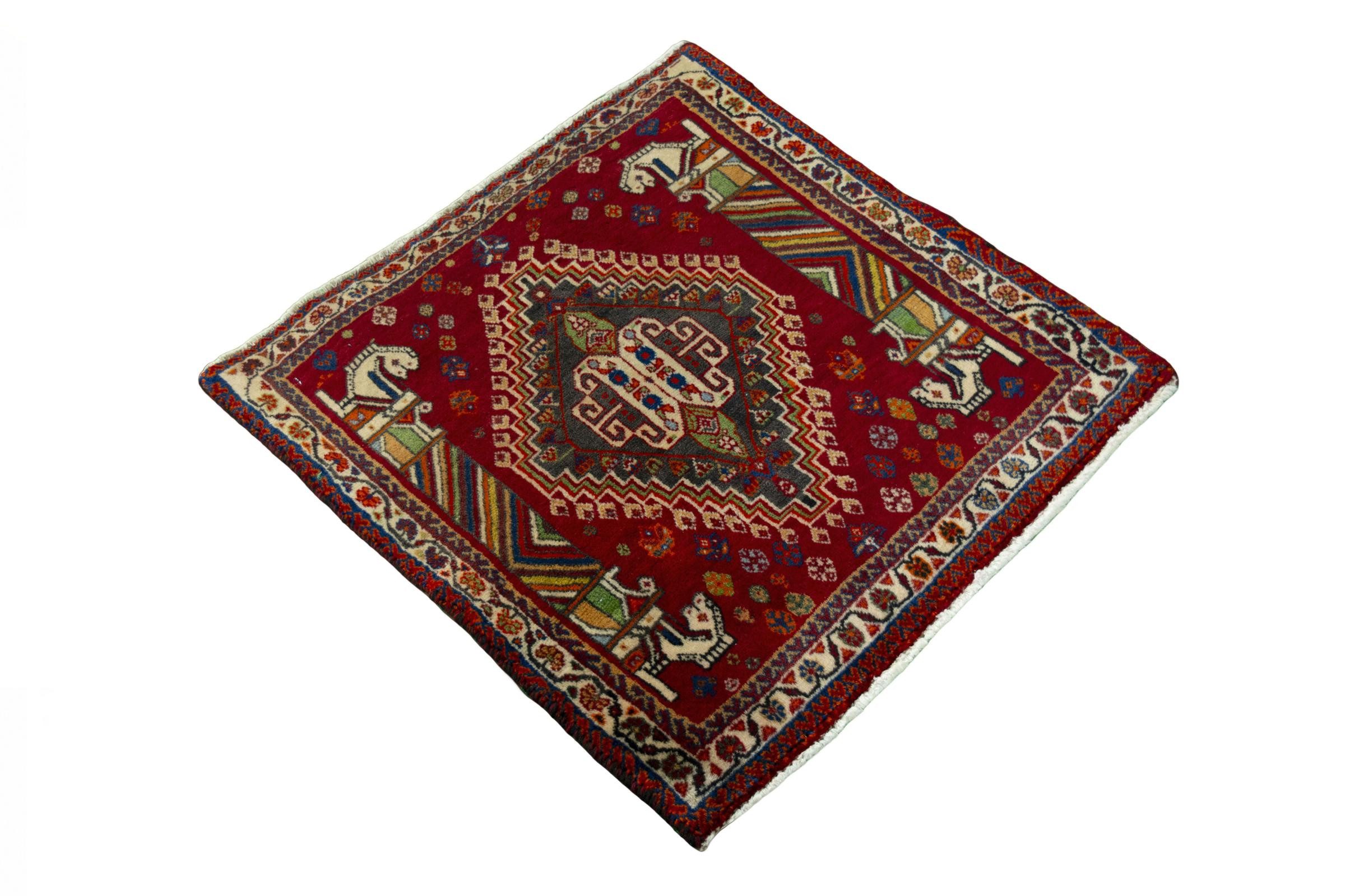 Nain Trading Orientteppich Shiraz 65x65 Handgeknüpfter Orientteppich / Perserteppich Quadratisch, quadratisch, Höhe: 10 mm