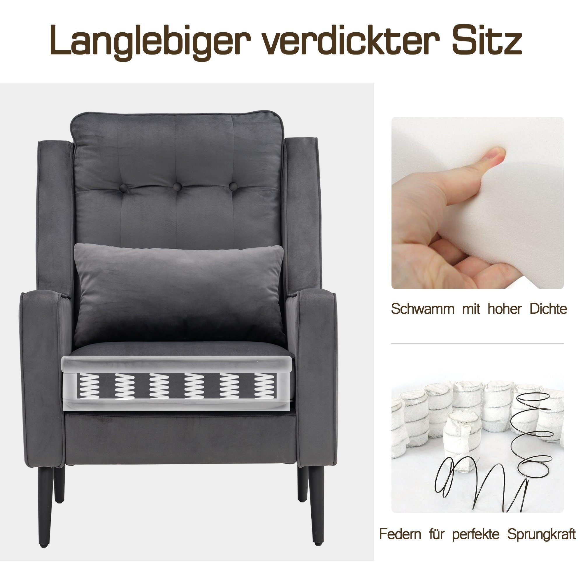 MCombo Ohrensessel MCombo Ohrensessel mit/ohne Hocker 7277 (Relaxsessel inkl. Hocker), Chestersield Sessel Relaxsessel Polstersessel