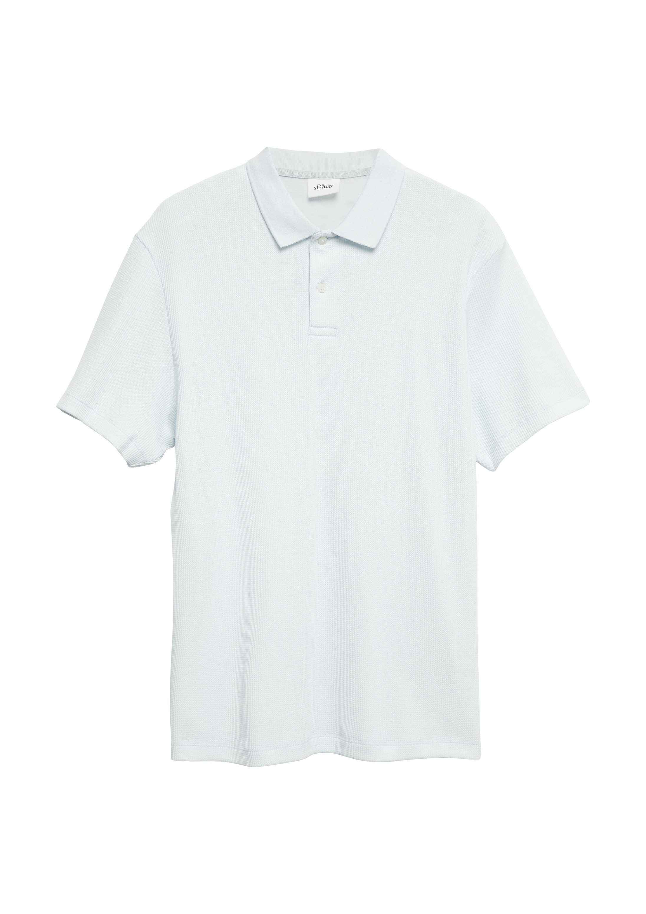 s.Oliver Kurzarmshirt Polo-Shirt Poloshirt aus Waffelpiqué
