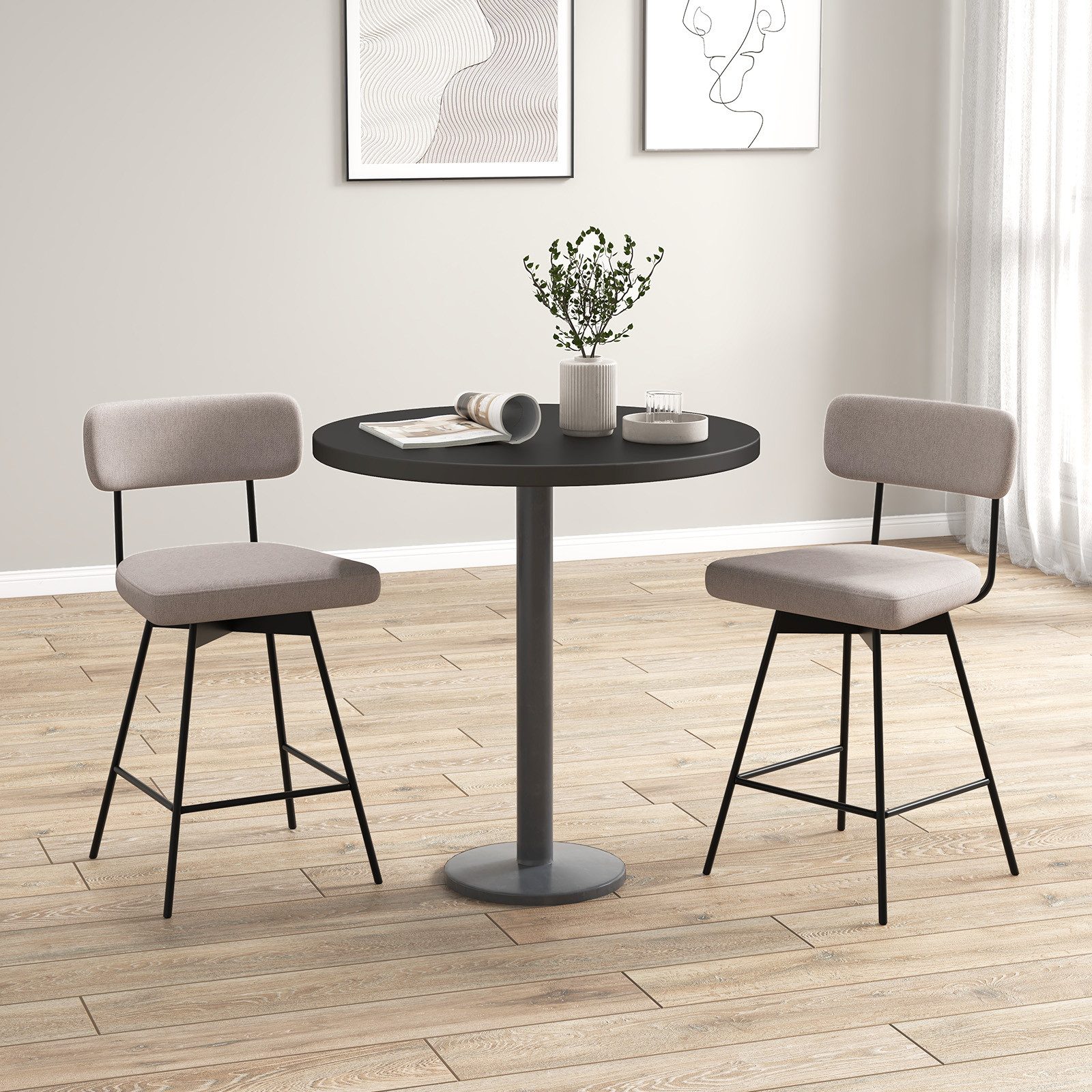 KOMFOTTEU Barhocker (2er-Set), Küchenstühle drehbar, mit günstig online kaufen