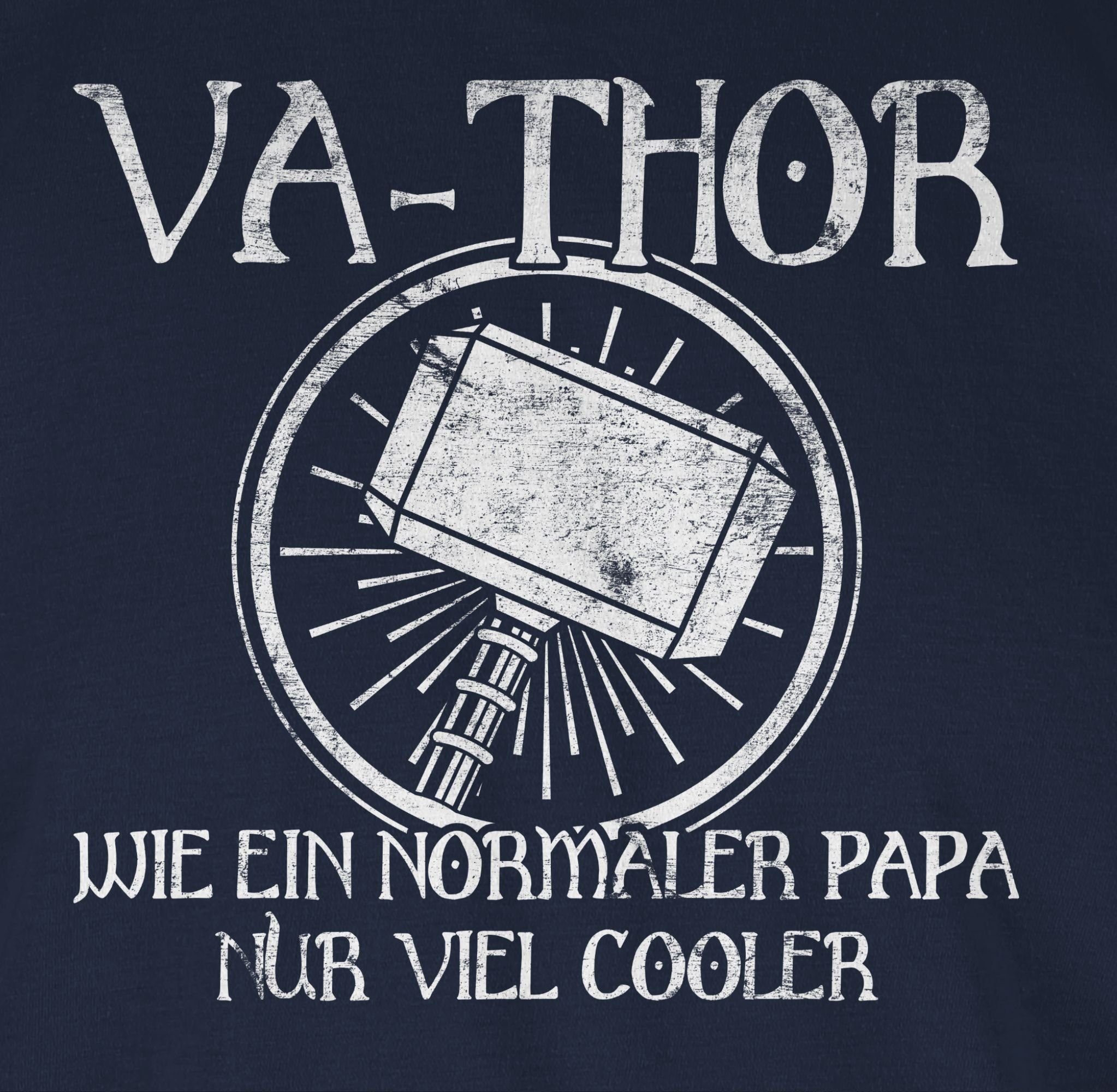 ein Papa Geschenk Navy Blau Shirtracer viel cooler Papa T-Shirt Vathor wie nur für 03 Vatertag normaler