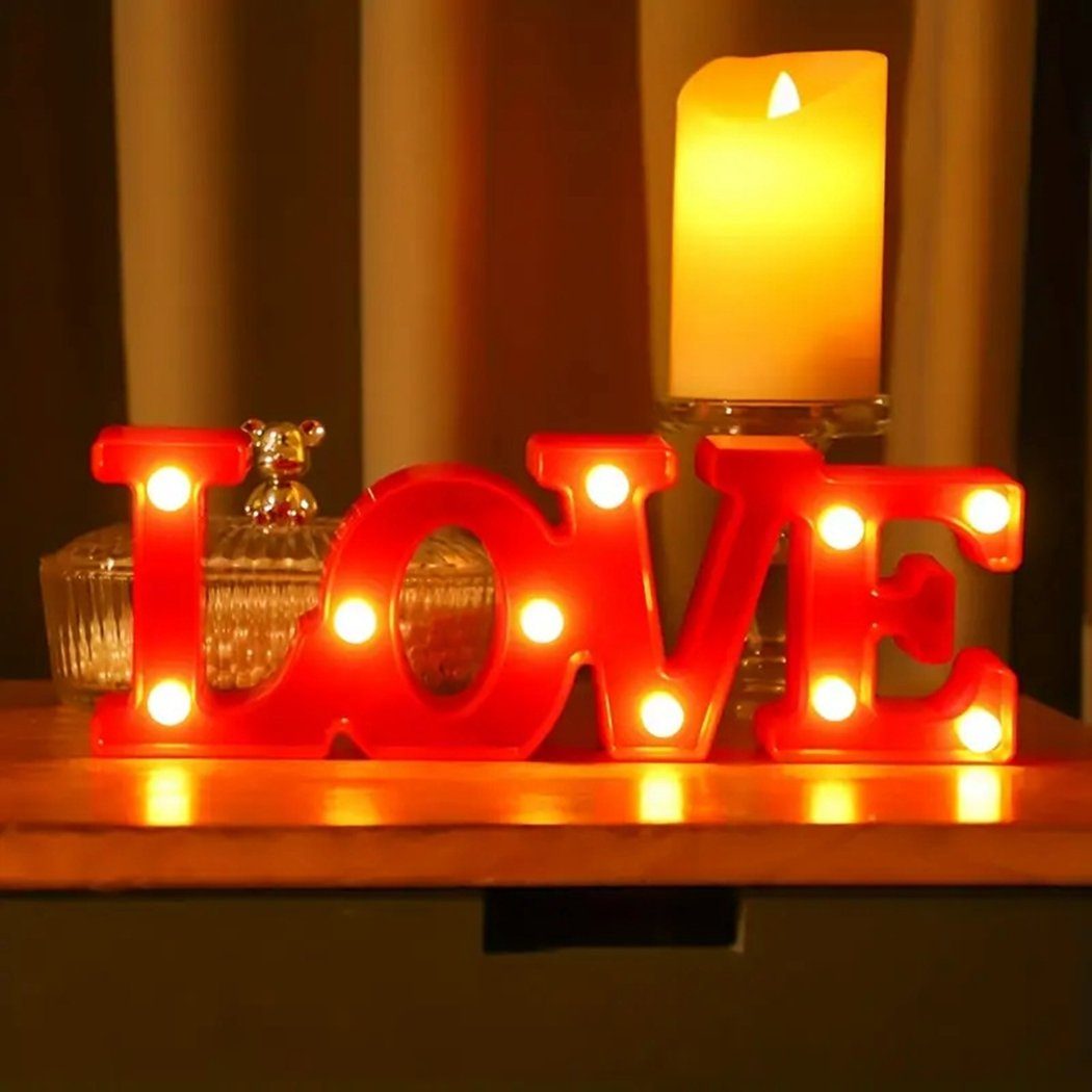 TUABUR Nachtlicht Romantisches Nachtlicht in Liebesform – perfekt für Heiratsanträge Rot